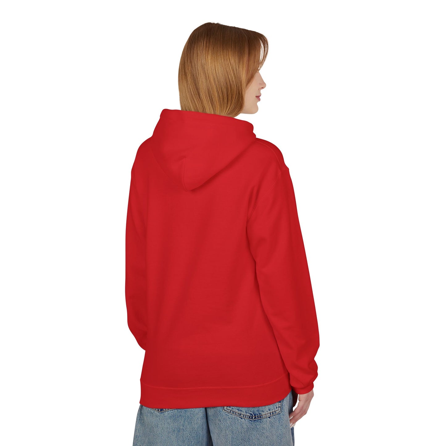 Abstract Red Dragon Marble Hoodie — Minimal Center Art Pullover
