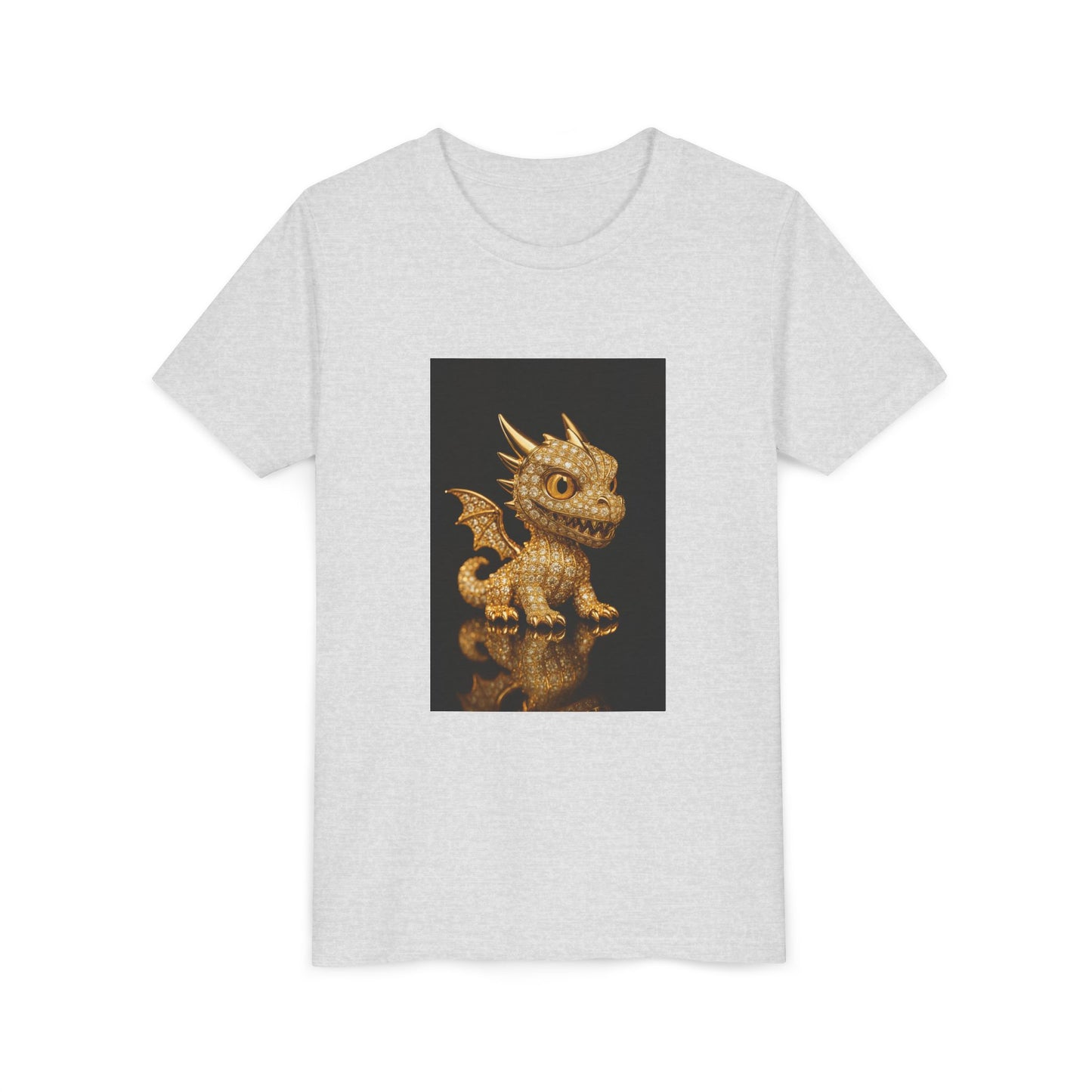 Golden Dragon Youth Tee | Kids Dragon Shirt | Fantasy T-Shirt | Birthday Gift | Playful Apparel | Unique Design