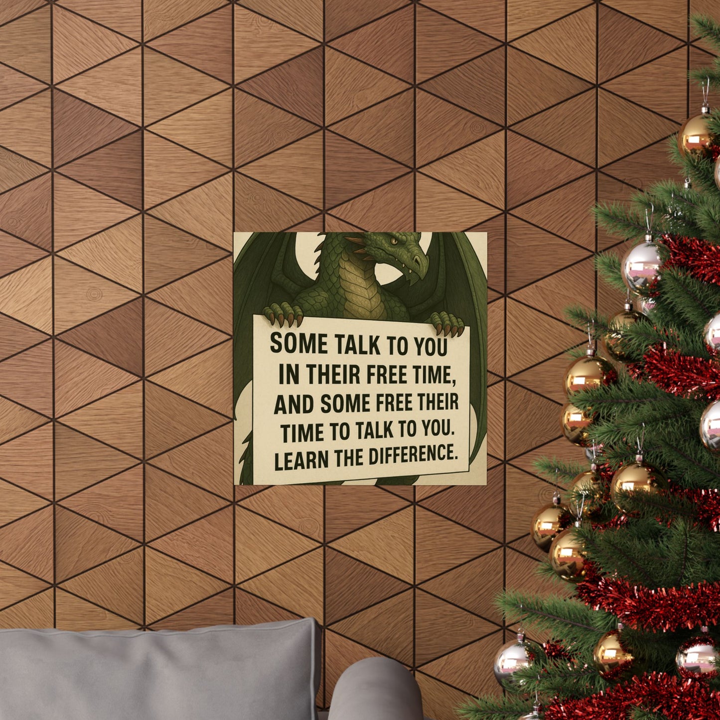 Motivational Dragon Poster - Learn the Difference Art Print