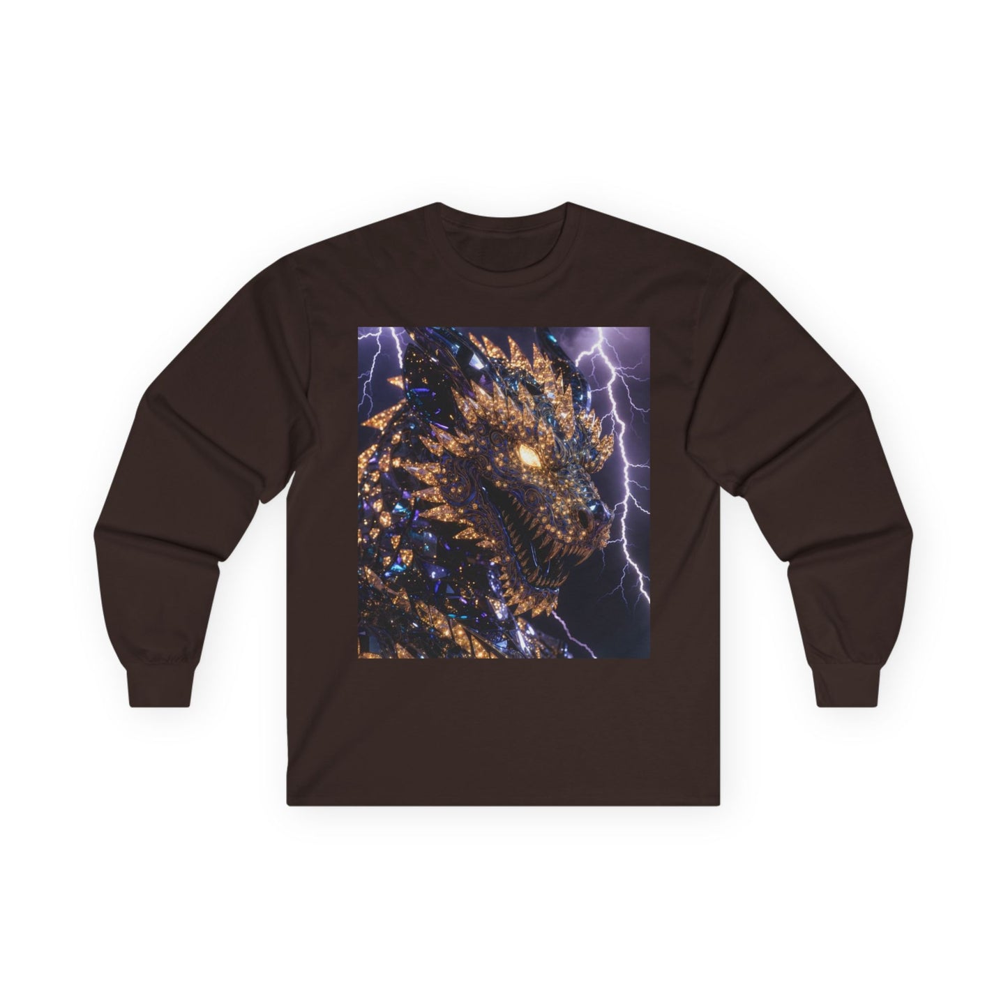 Dragon Lightning Long Sleeve Tee — Mythical Firestorm Graphic Shirt