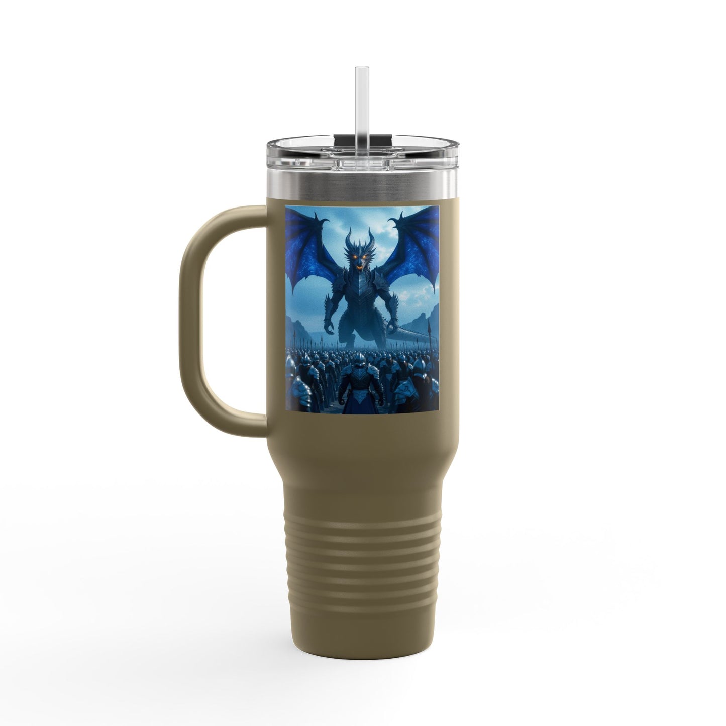 Dragonscale Insulated Travel Mug, Fantasy Drinkware for Adventurers, Customizable, Coffee Cup, 40oz Tumbler, Perfect for Gifts