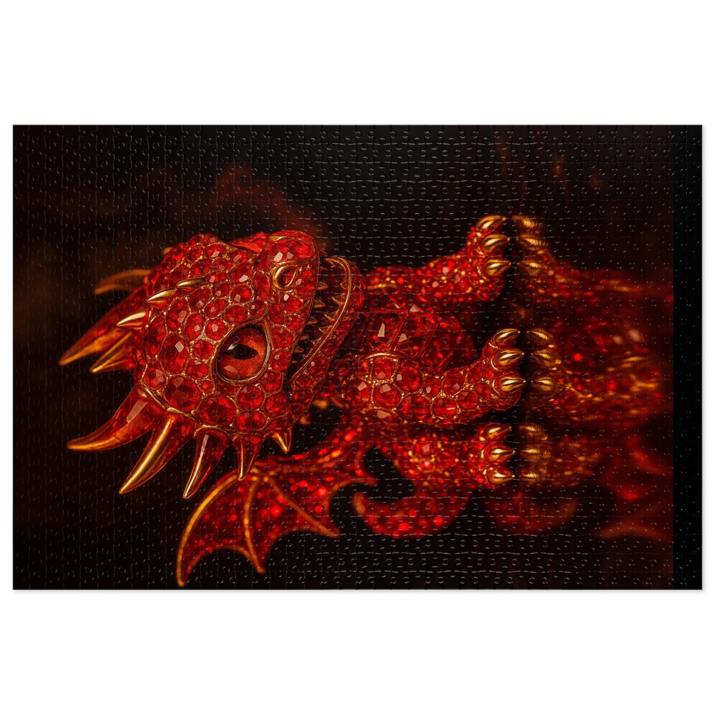 Dragon Gem Jigsaw Puzzle with Tin, Fantasy Puzzle, Kids Activities, Gifts for Game Lovers, Unique Collectible Piece