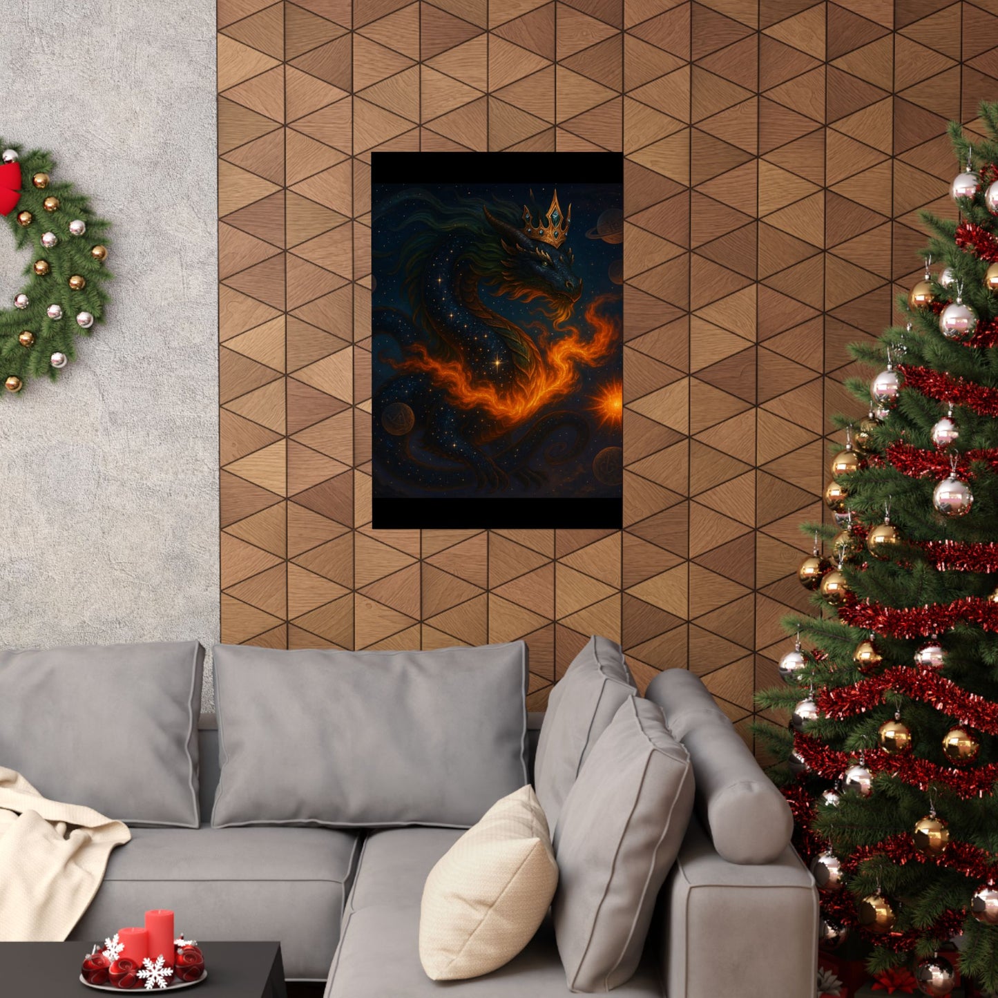 Fantasy Dragon & Genie Matte Vertical Poster - Unique Wall Art for Home Decor