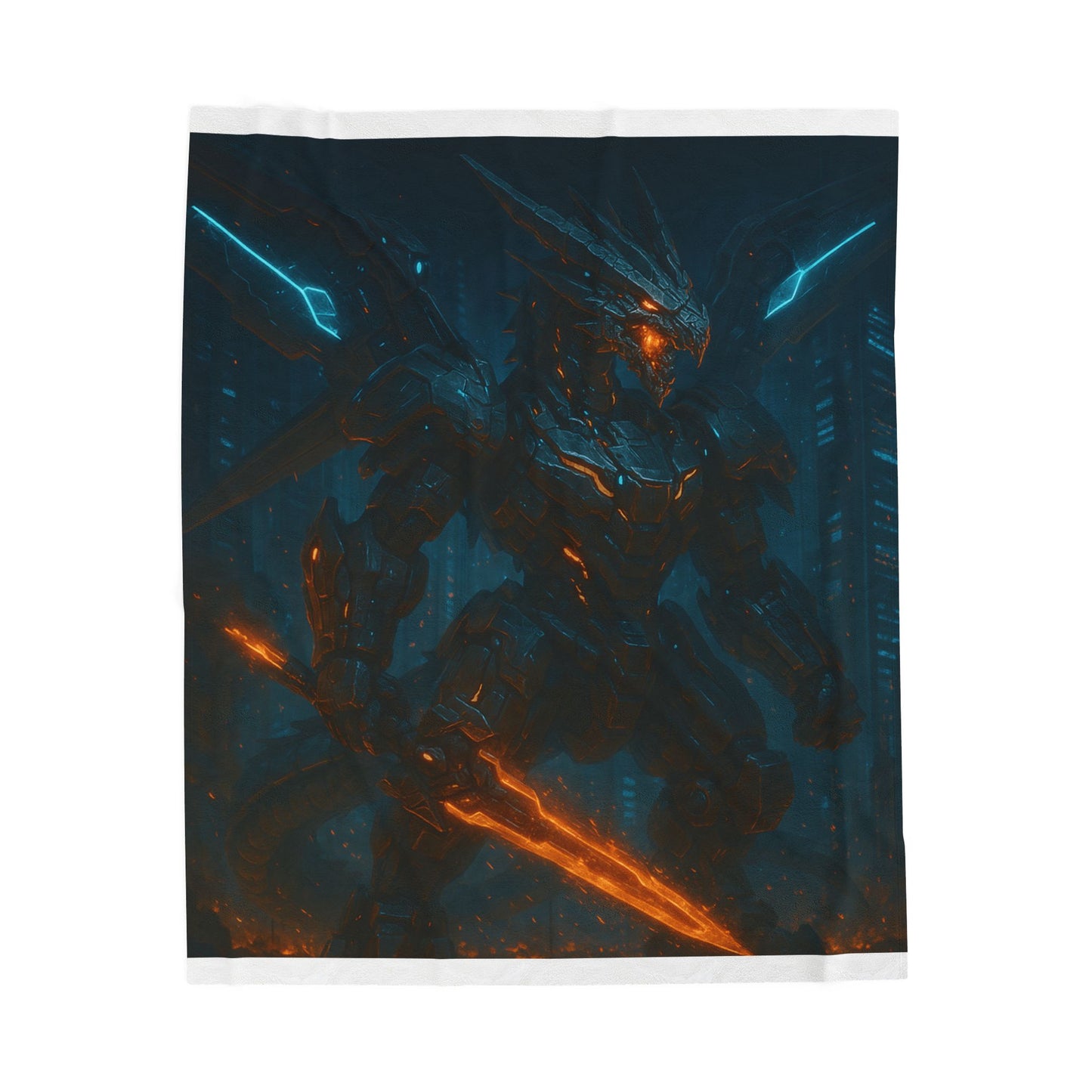 Plush Blanket - Futuristic Dragon Design