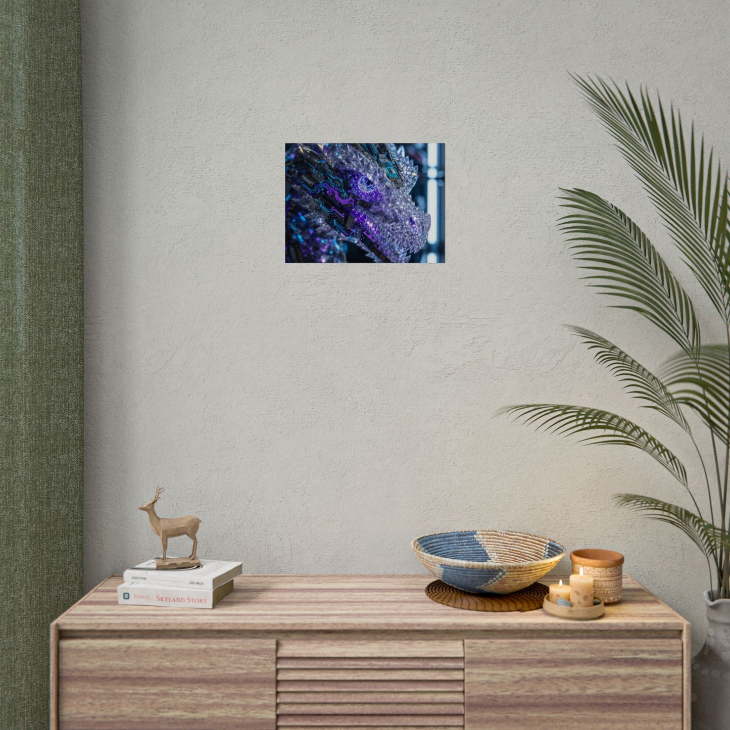 Rolled Poster — Cyber Crystal Dragon Art Print