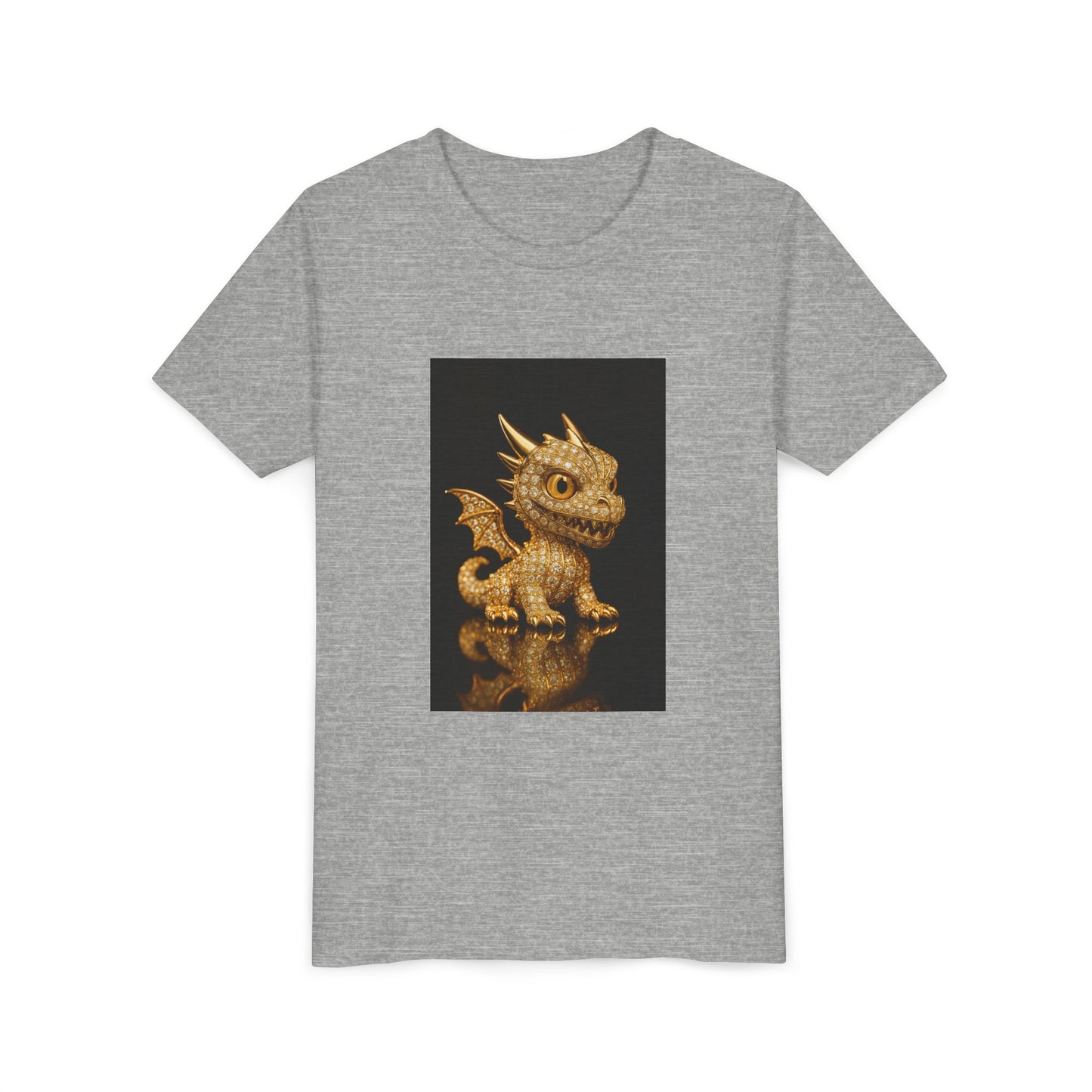 Golden Dragon Youth Tee | Kids Dragon Shirt | Fantasy T-Shirt | Birthday Gift | Playful Apparel | Unique Design