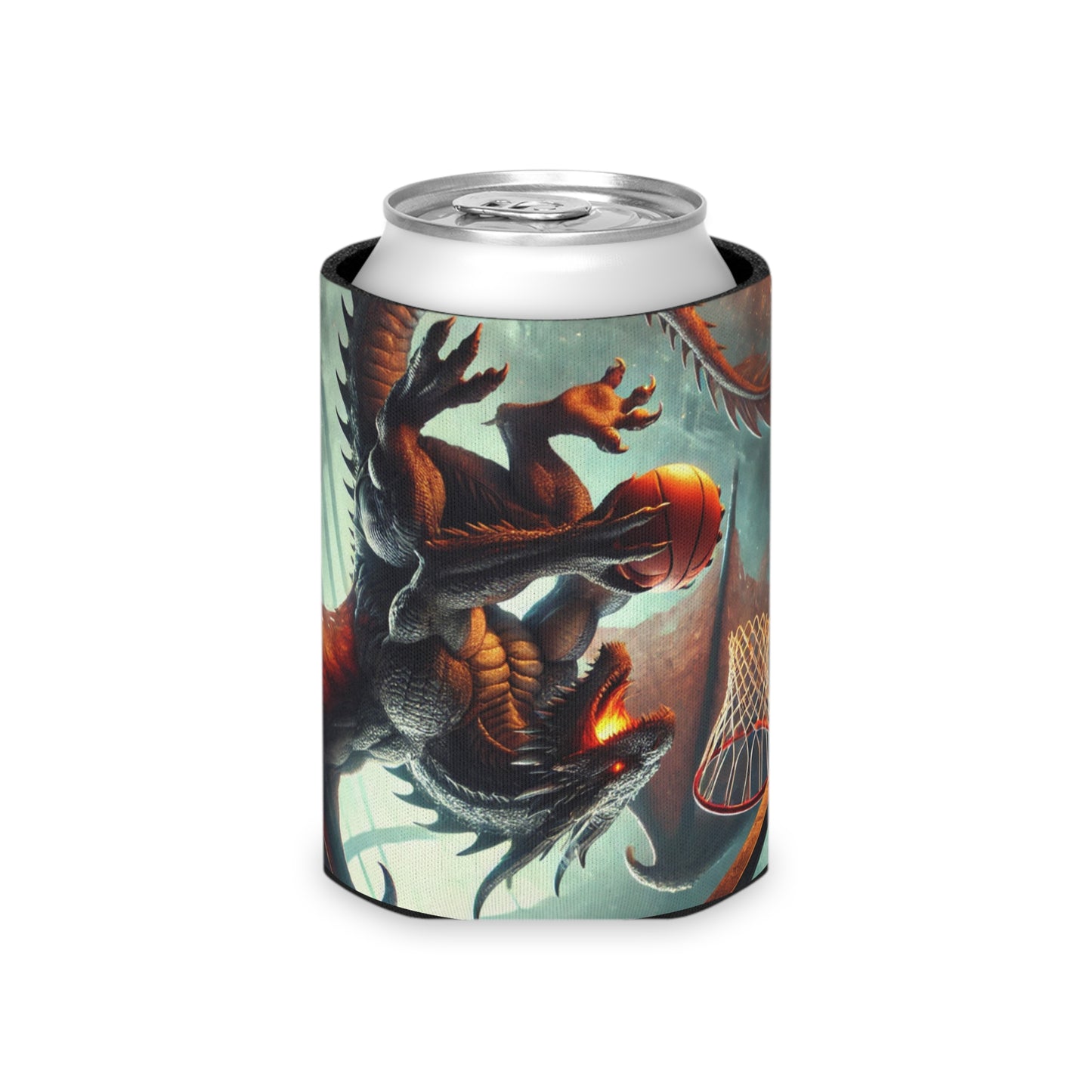 Basketball Dragon Can Cooler - Perfect for Game Day, Tailgating, BBQs, and Sports Fans, Unique Gift for Him, Fun Beverage Holder