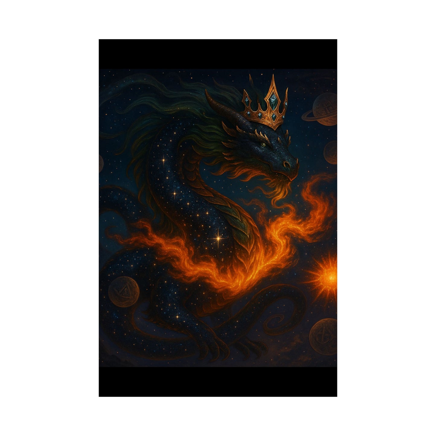 Fantasy Dragon & Genie Matte Vertical Poster - Unique Wall Art for Home Decor