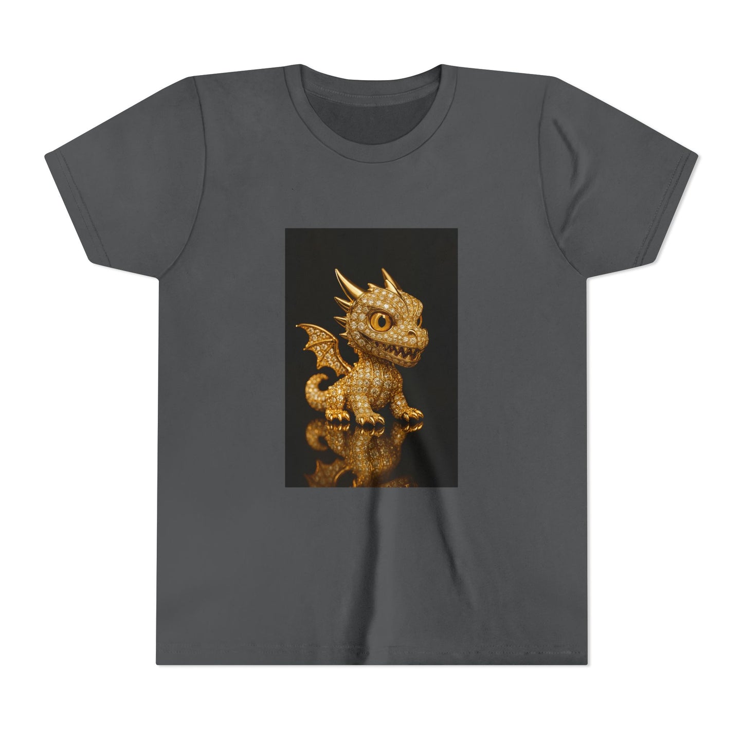 Golden Dragon Youth Tee | Kids Dragon Shirt | Fantasy T-Shirt | Birthday Gift | Playful Apparel | Unique Design