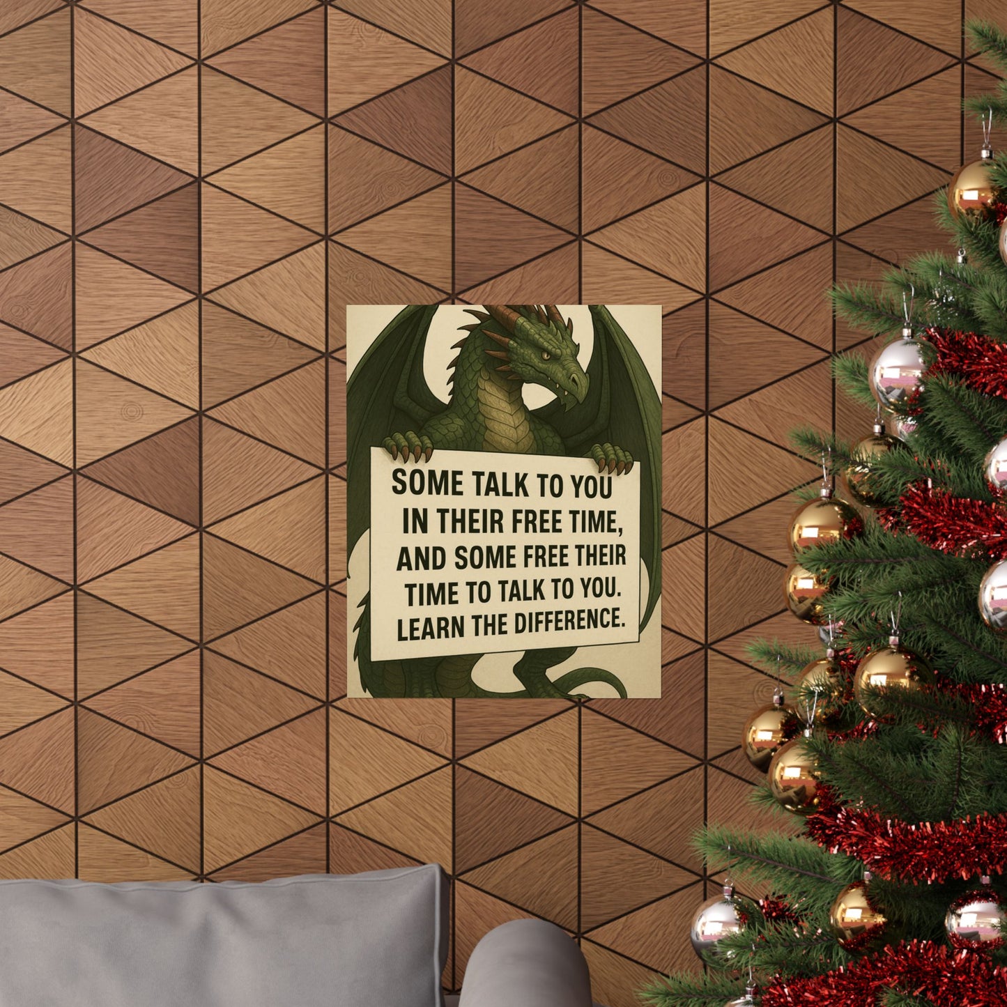 Motivational Dragon Poster - Learn the Difference Art Print