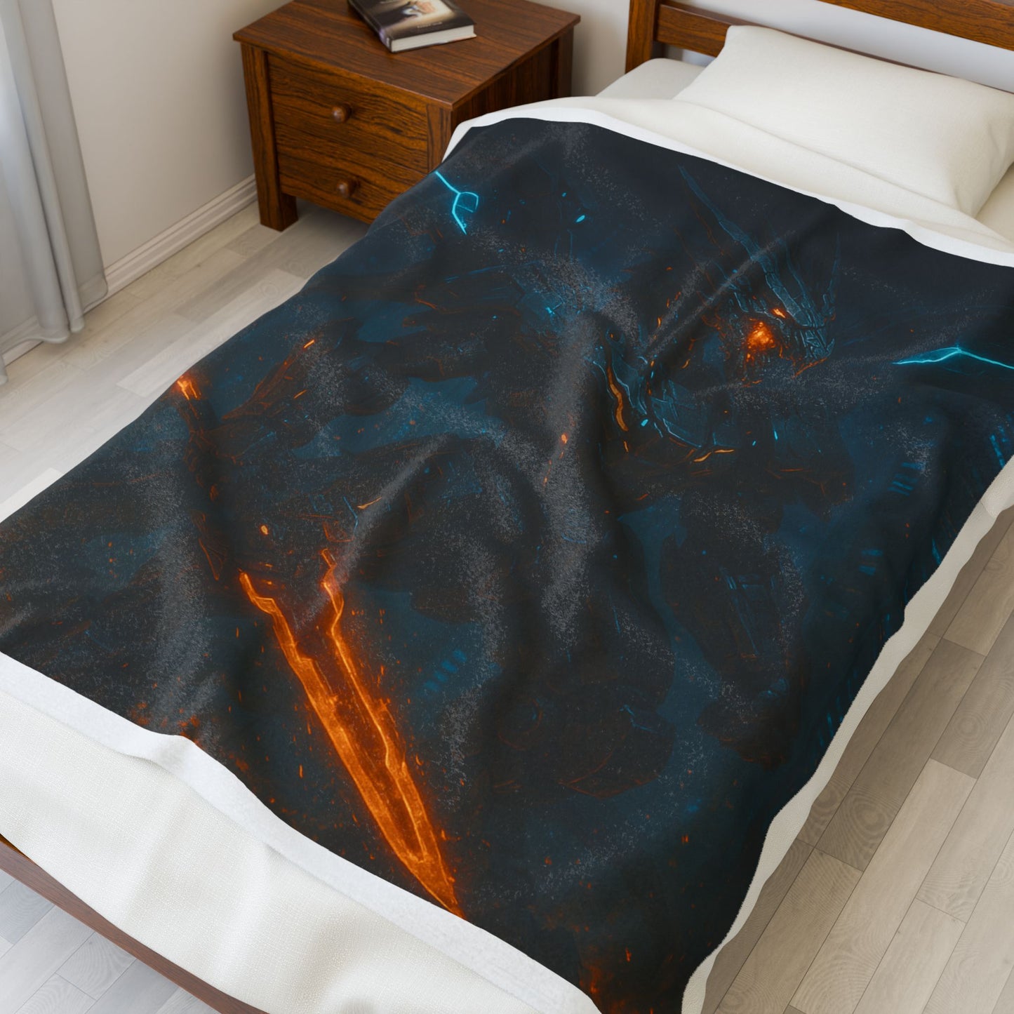 Plush Blanket - Futuristic Dragon Design