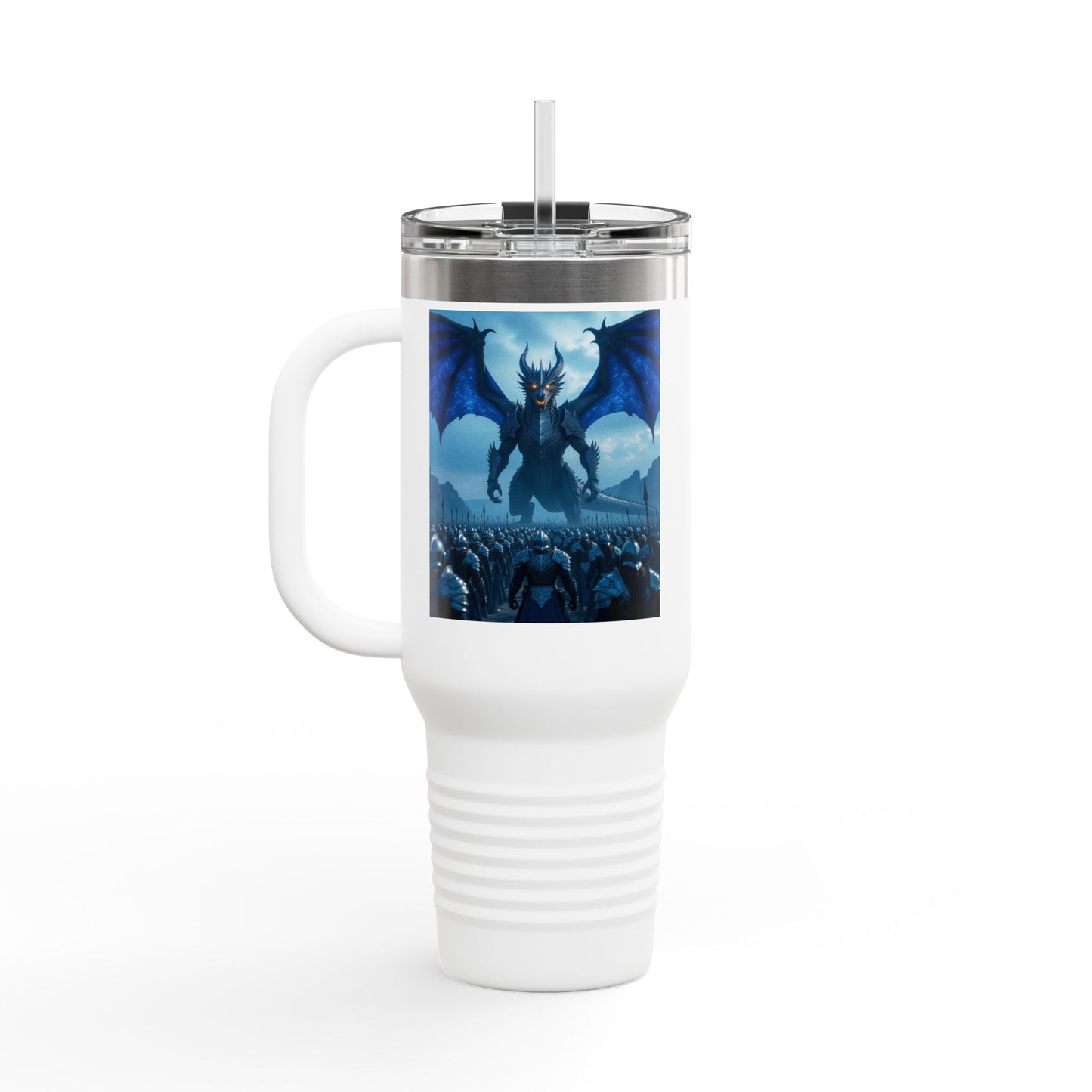 Dragonscale Insulated Travel Mug, Fantasy Drinkware for Adventurers, Customizable, Coffee Cup, 40oz Tumbler, Perfect for Gifts