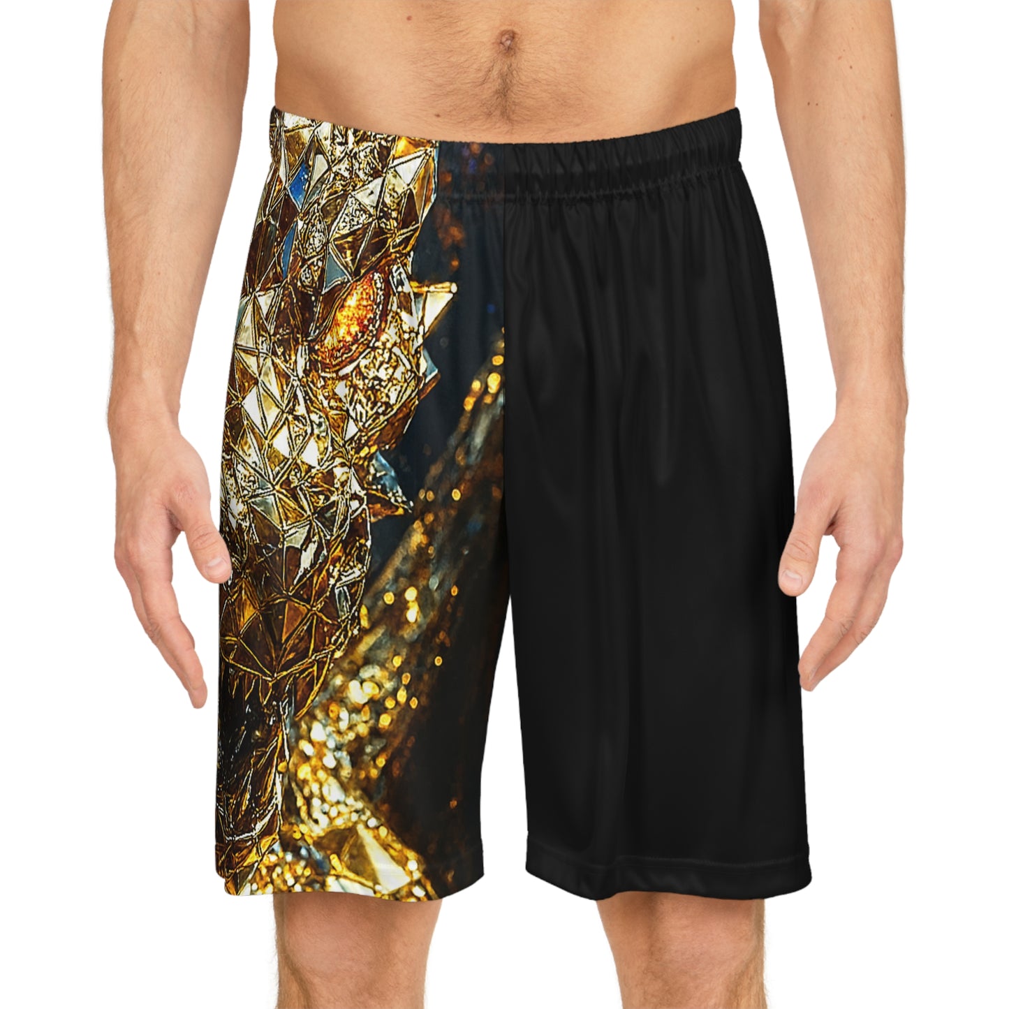 Golden Dragon Basketball Shorts, Trendy Sportswear, Athleisure, Gift for Athletes, Cool Summer Wear