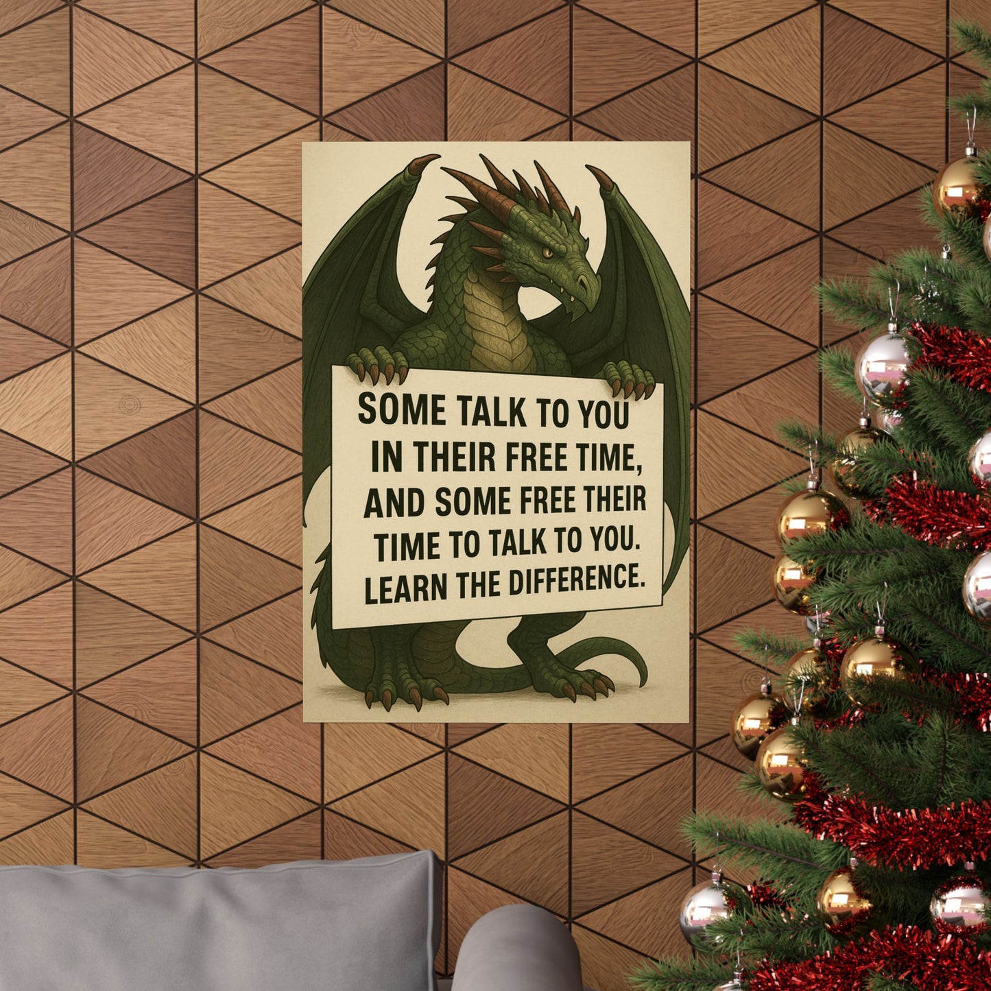 Motivational Dragon Poster - Learn the Difference Art Print