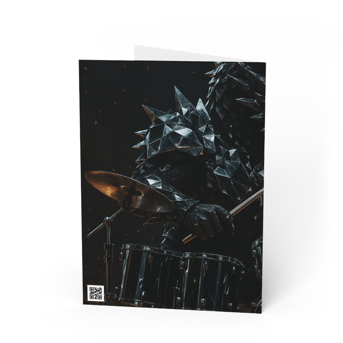 Epic Monster Drummer Greeting Cards | Heavy Metal Birthday, Rock Concert Invite, Drum Solo, Music Lover Gift