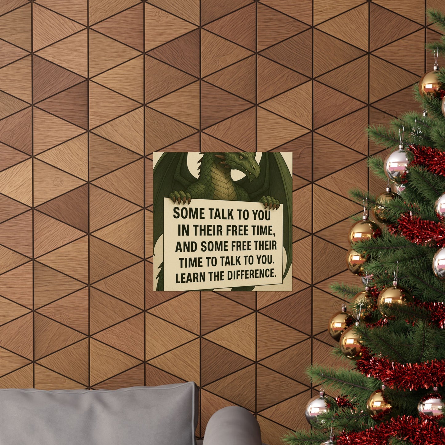 Motivational Dragon Poster - Learn the Difference Art Print