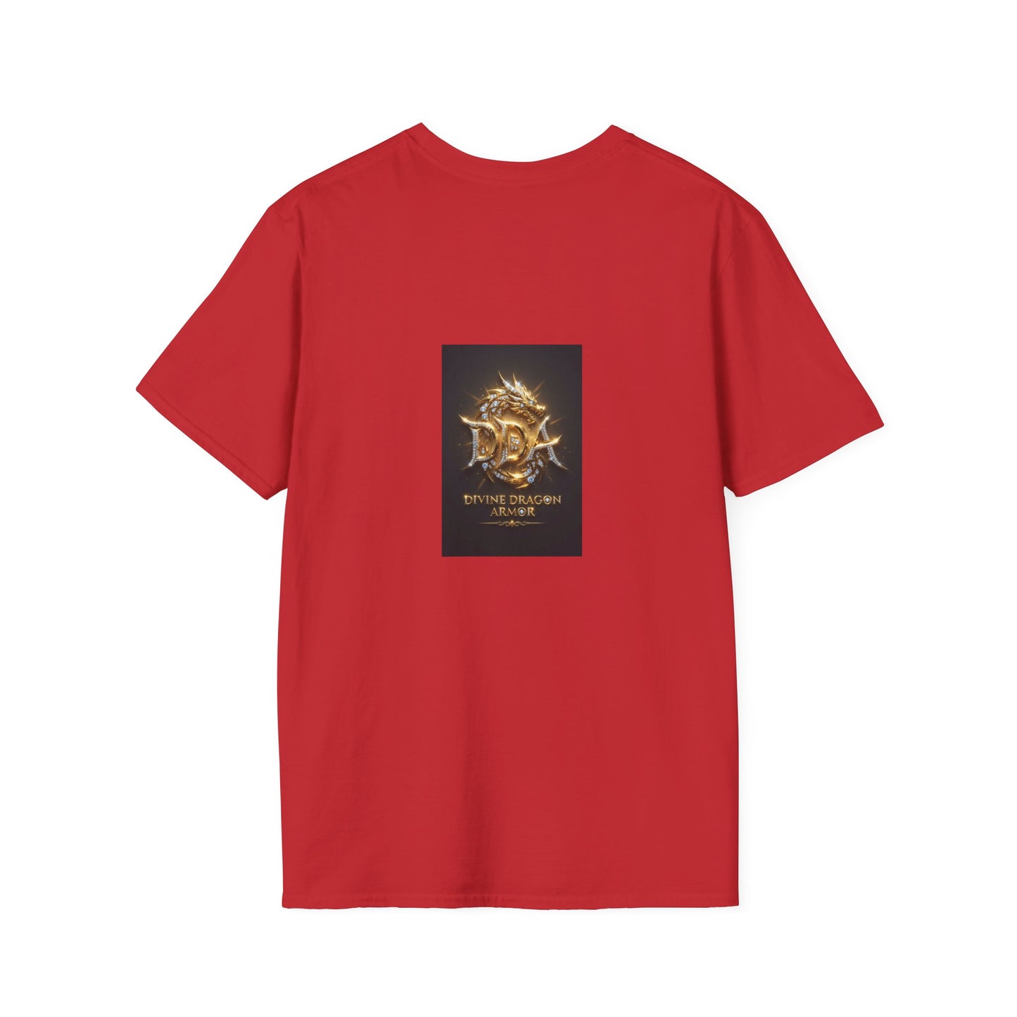 #1 seller DDA DIVINE DRAGON ARMOR T-Shirt — Golden Dragon Emblem Chest Logo, Fantasy Gaming Fan Tee