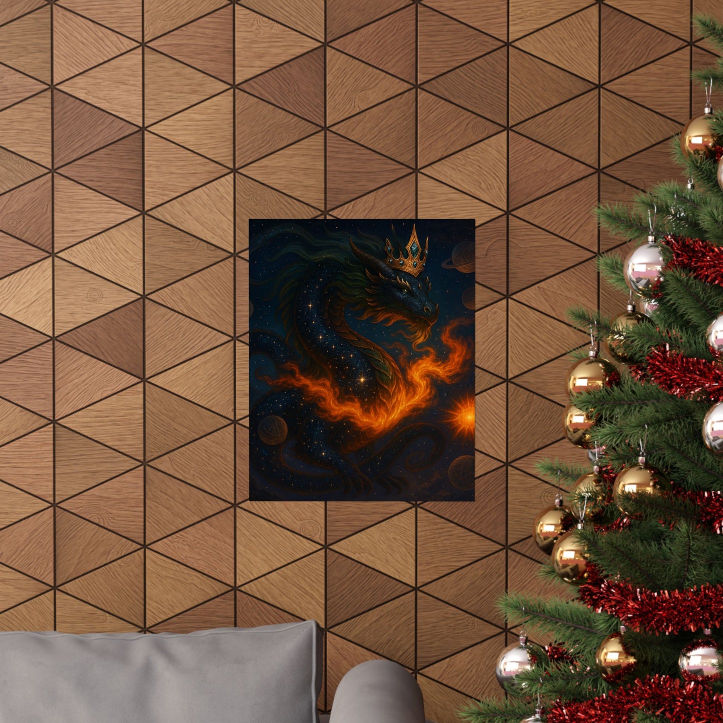 Fantasy Dragon & Genie Matte Vertical Poster - Unique Wall Art for Home Decor