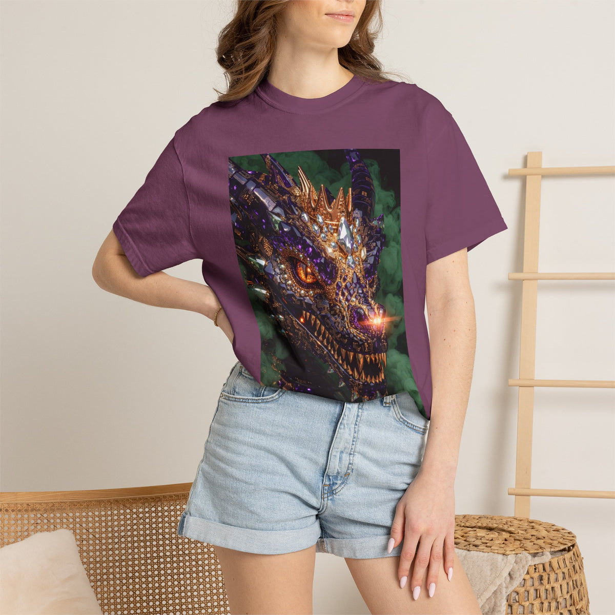 A Dragon Pocket Graphic T‑Shirt — Fiery Fantasy Chest Print