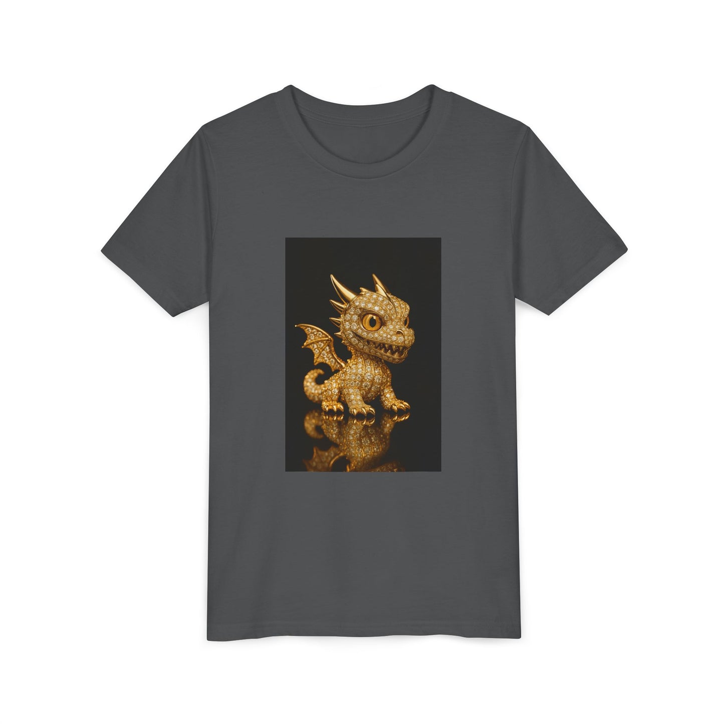 Golden Dragon Youth Tee | Kids Dragon Shirt | Fantasy T-Shirt | Birthday Gift | Playful Apparel | Unique Design