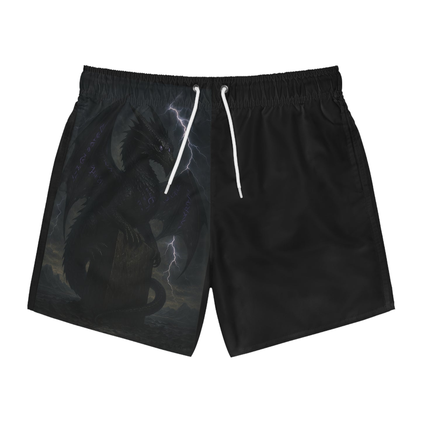 Men's Dragon Graphic Swim Trunks - Beach Ready Shorts with Unique Design
