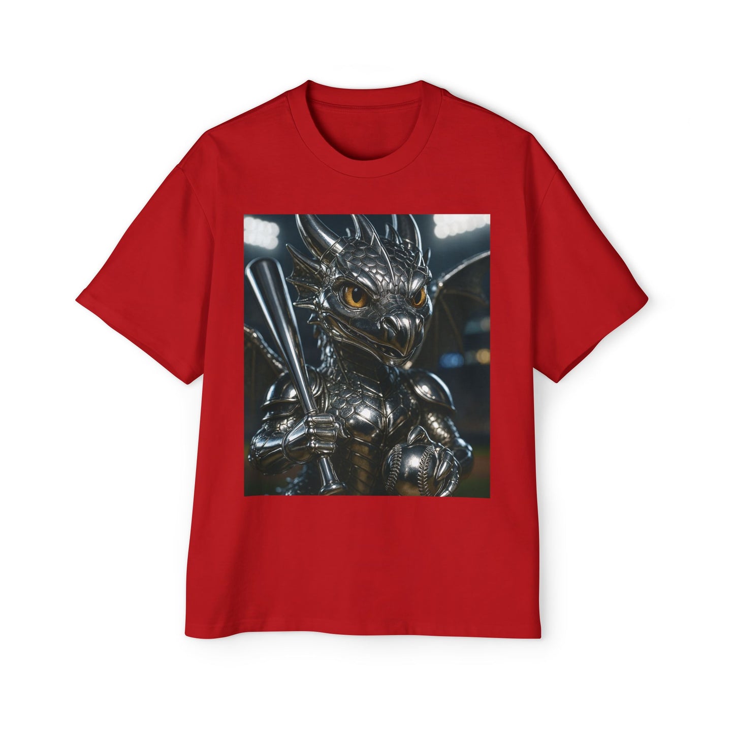 Metallic Dragon Graphic Tee - Oversized Heavy T-Shirt for Gamers, Fantasy Fans, Gifts for Birthdays, Comic Con, Summer Style