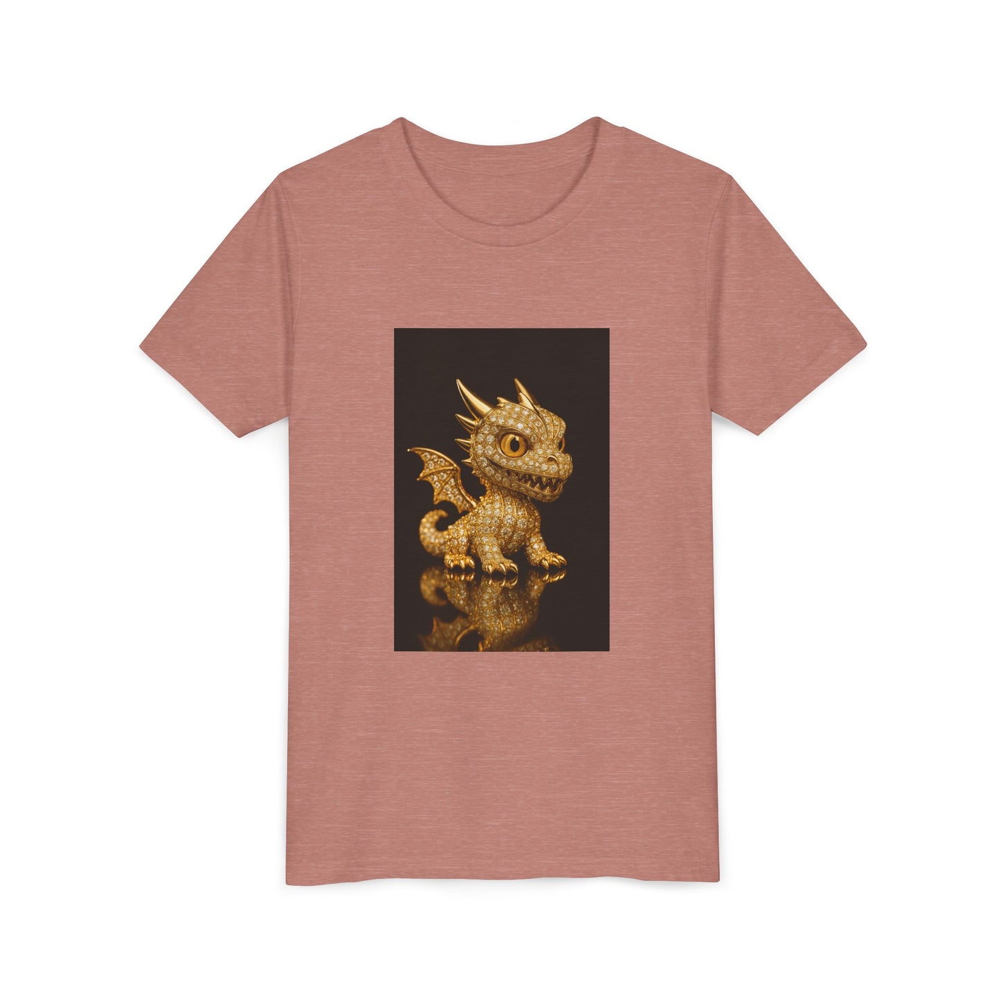 Golden Dragon Youth Tee | Kids Dragon Shirt | Fantasy T-Shirt | Birthday Gift | Playful Apparel | Unique Design