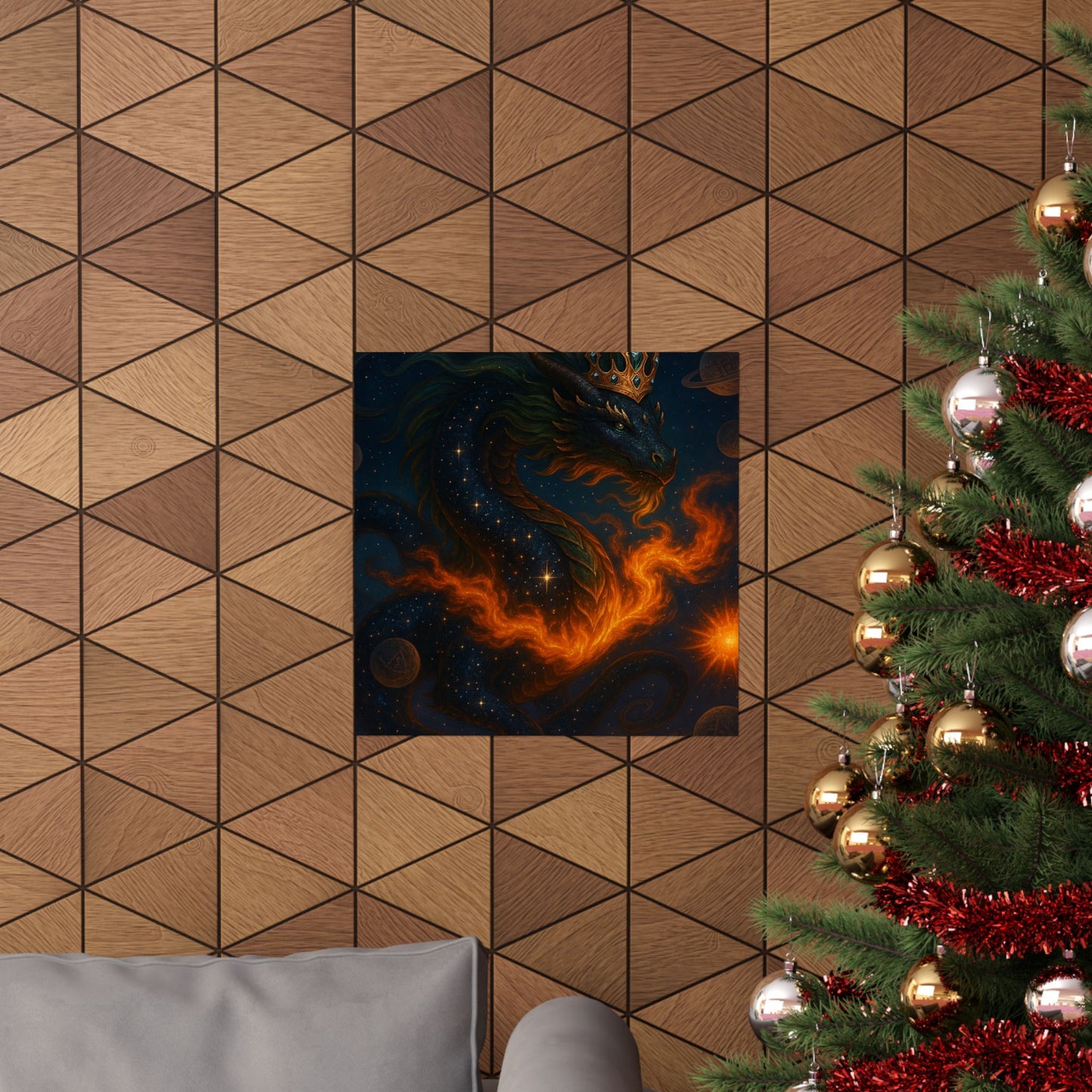 Fantasy Dragon & Genie Matte Vertical Poster - Unique Wall Art for Home Decor