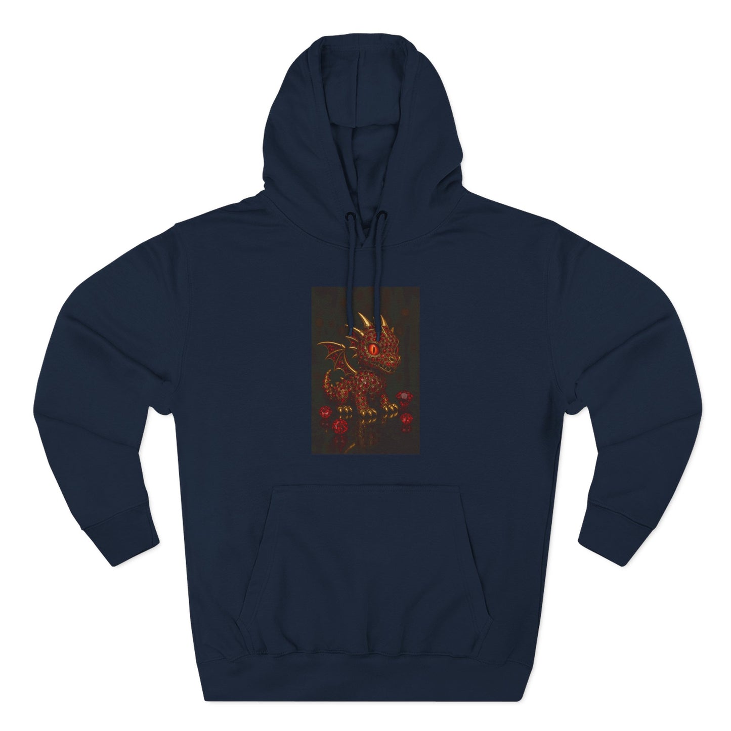 Dragon Swirl Fleece Hoodie - Three-Panel Design for Fantasy Lovers