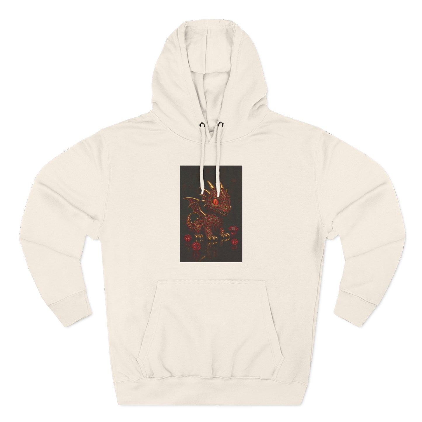Dragon Swirl Fleece Hoodie - Three-Panel Design for Fantasy Lovers