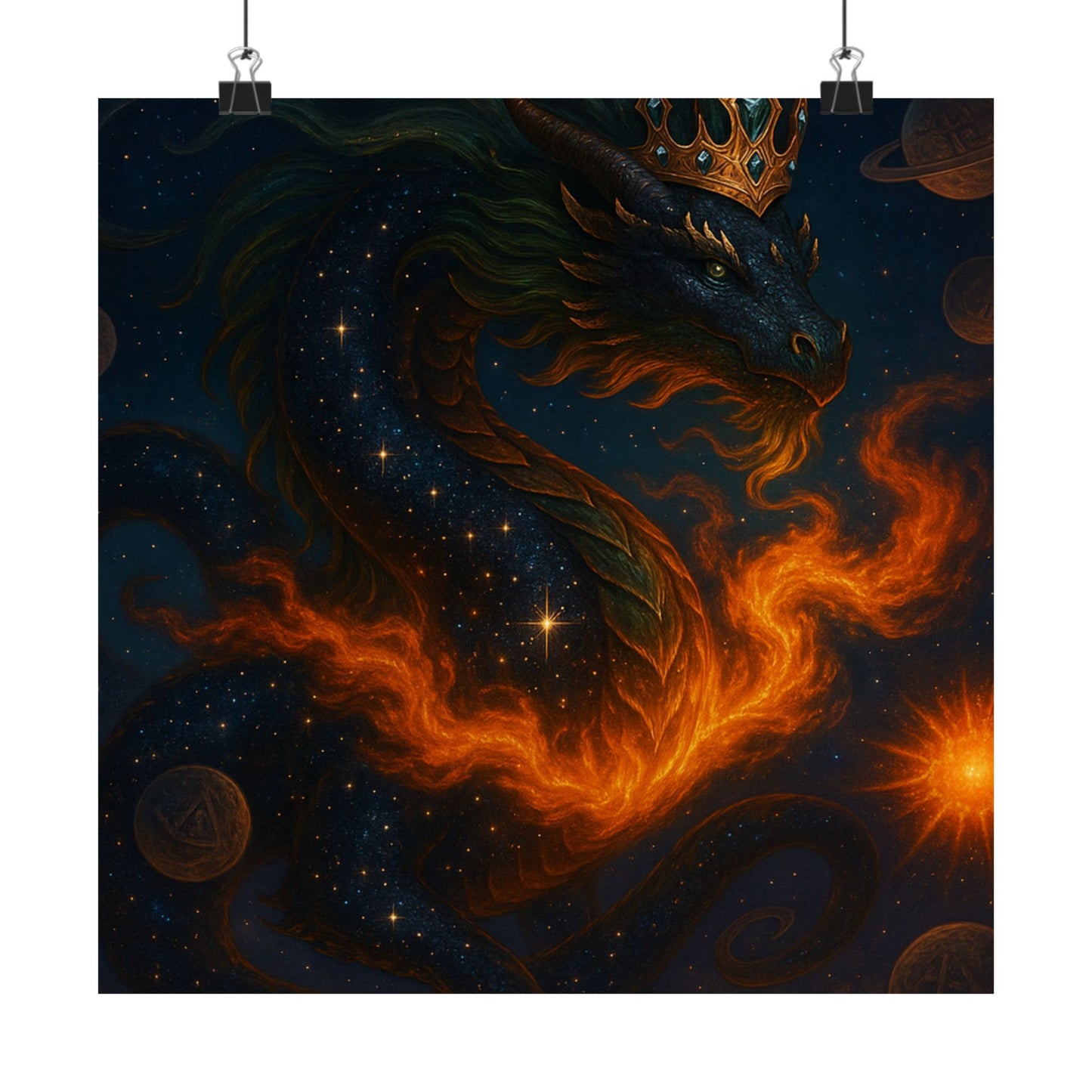 Fantasy Dragon & Genie Matte Vertical Poster - Unique Wall Art for Home Decor