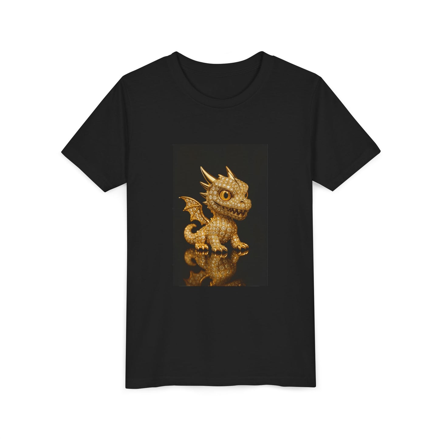 Golden Dragon Youth Tee | Kids Dragon Shirt | Fantasy T-Shirt | Birthday Gift | Playful Apparel | Unique Design
