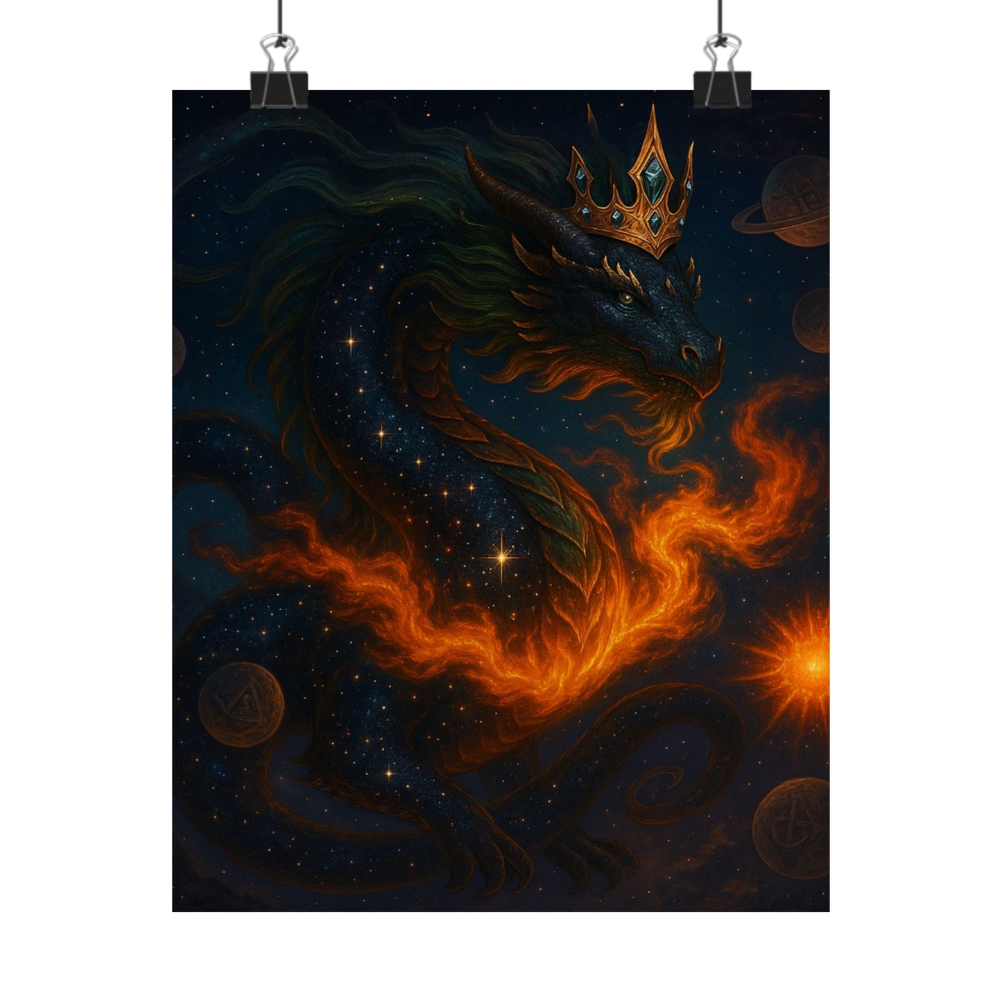 Fantasy Dragon & Genie Matte Vertical Poster - Unique Wall Art for Home Decor
