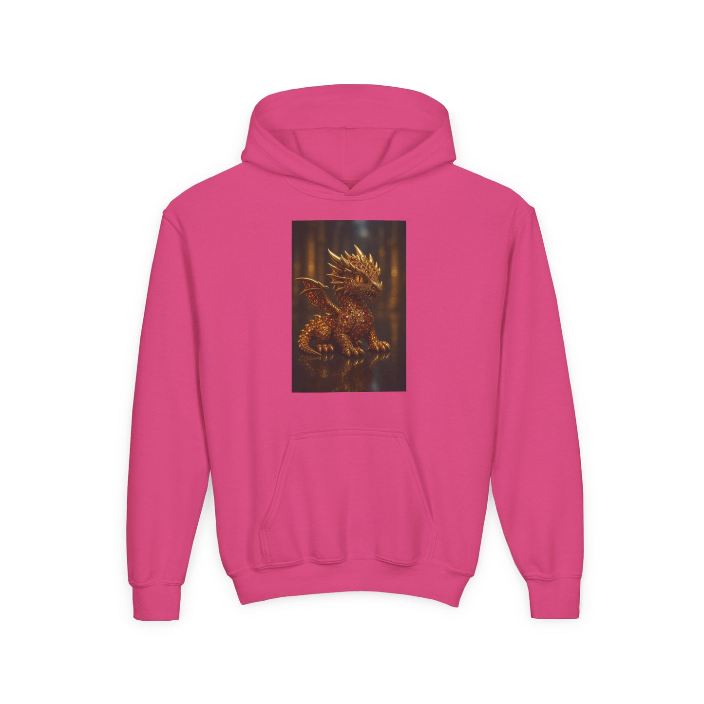 Dragon Fantasy Youth Heavy Blend Hooded Sweatshirt, Adventure Hoodie, Gift for Kids, Fantasy Apparel, Cozy Sweatshirt for Young Dreamers