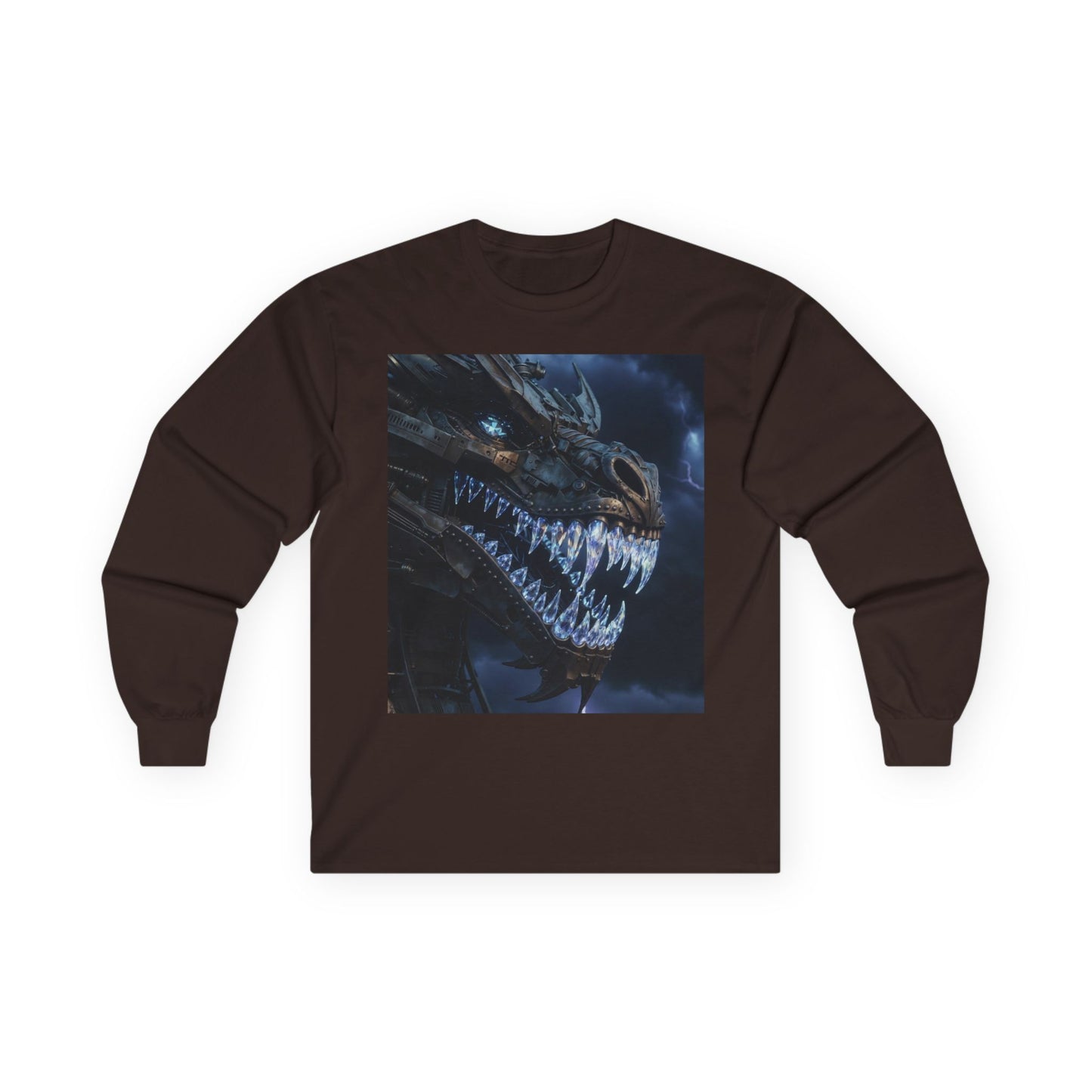 Dragon Skull Long Sleeve Tee — Dark Fantasy Monster Graphic