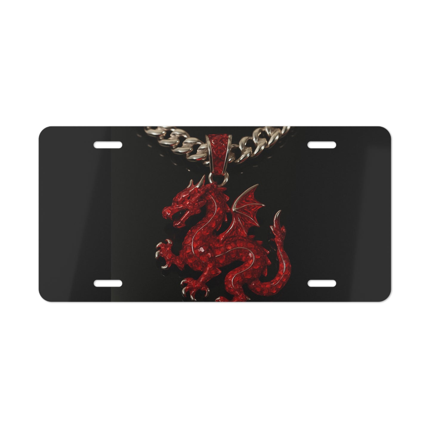 Fantasy Dragon Vanity Plate - Unique Metal Car Decor