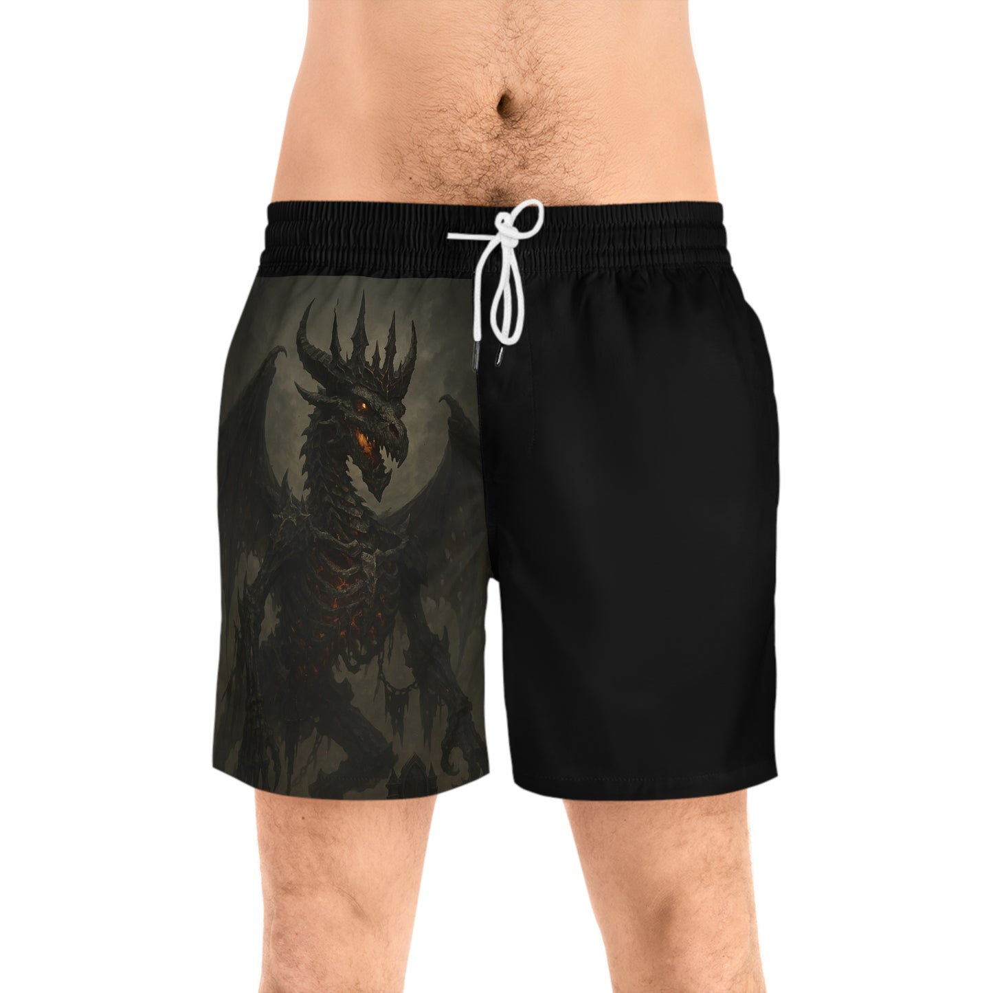 Men's Dragon Theme Swim Shorts - Stylish Beachwear for Summer Adventures