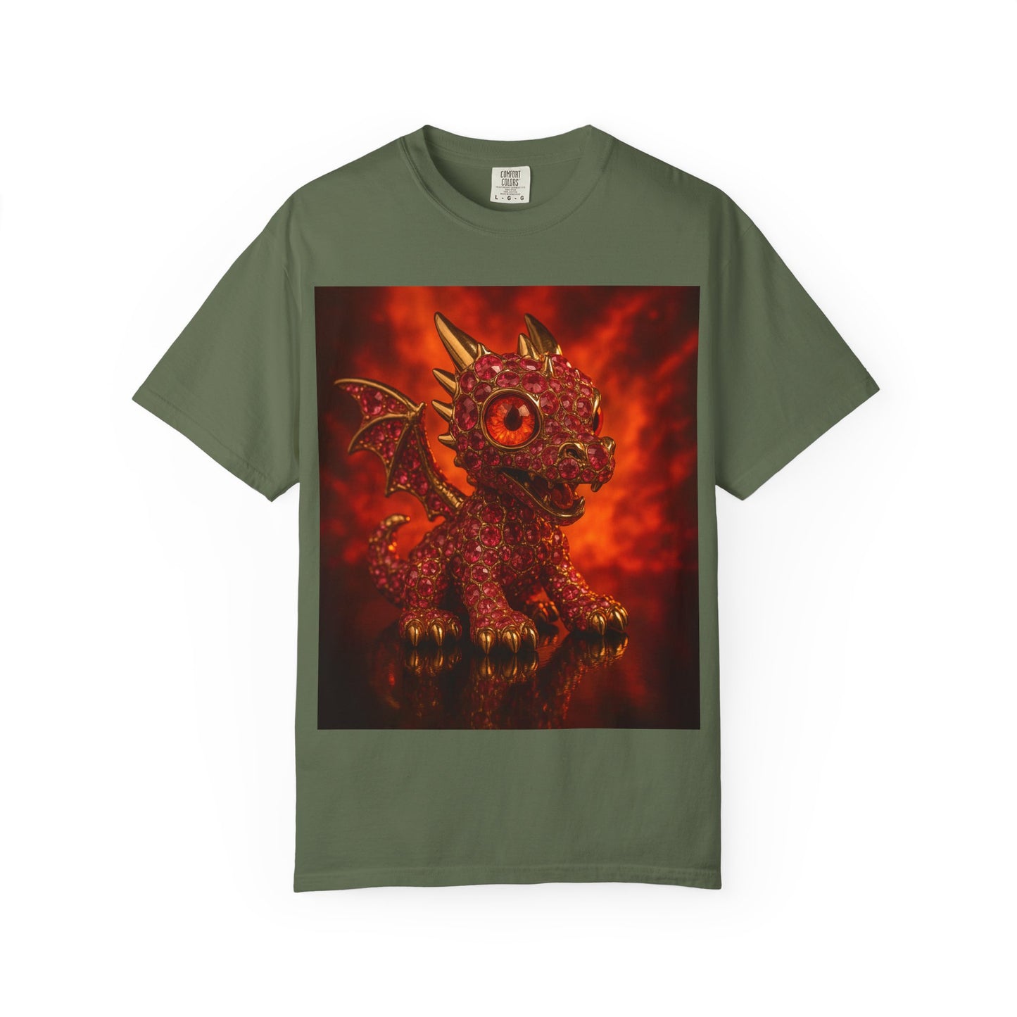 Cute Dragon T-shirt, Unisex Tee, Garment-Dyed Shirt, Gift for Dragon Lovers, Fantasy Apparel, Birthday & Holiday Gift