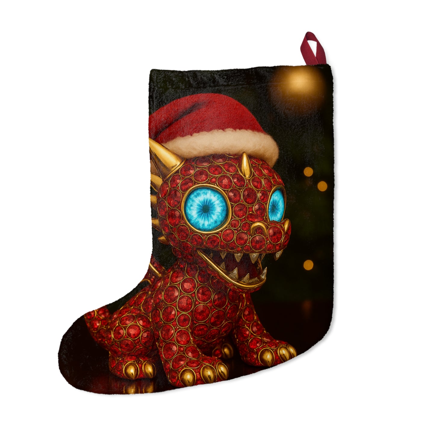 Whimsical Dragon Christmas Stocking, Fantasy Holiday Decor, Kids' Christmas Gift, Festive Stocking for Magical Celebrations, Christmas Decor
