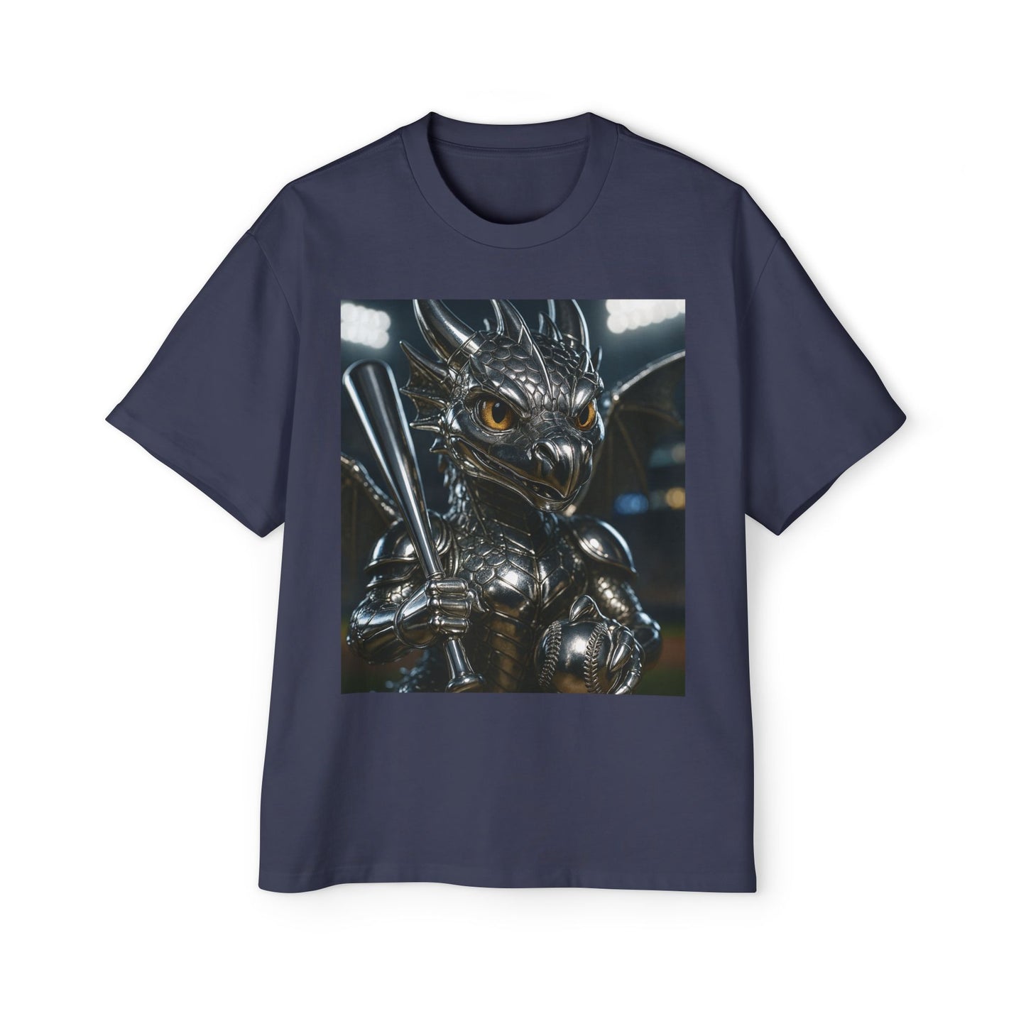 Metallic Dragon Graphic Tee - Oversized Heavy T-Shirt for Gamers, Fantasy Fans, Gifts for Birthdays, Comic Con, Summer Style
