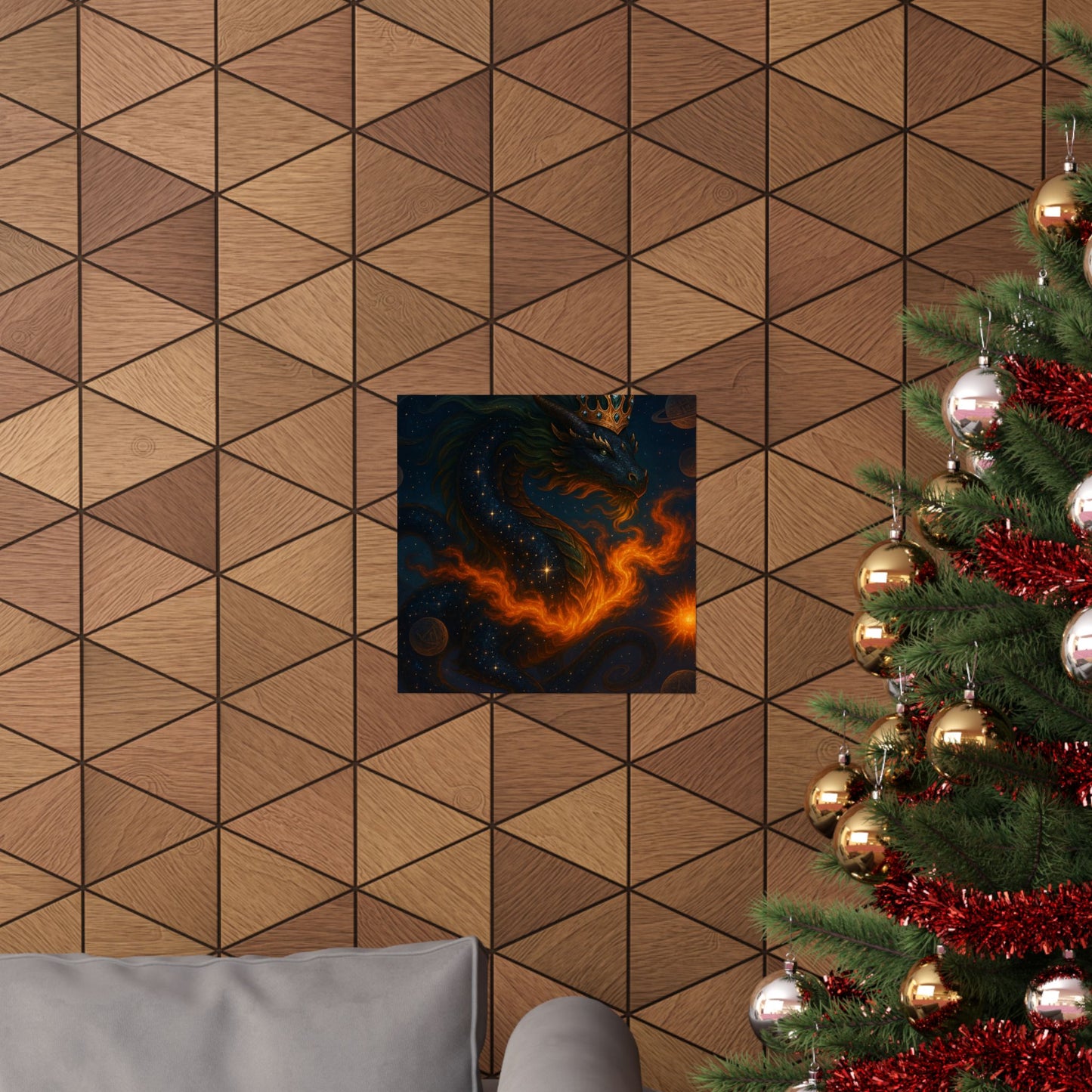Fantasy Dragon & Genie Matte Vertical Poster - Unique Wall Art for Home Decor