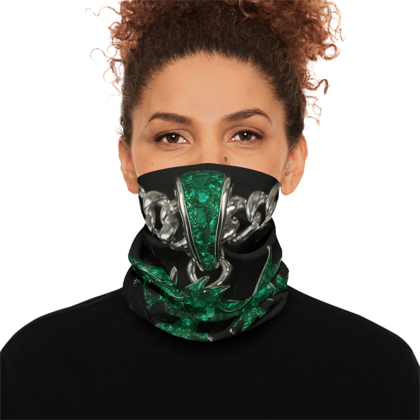 Emerald Dragon Lightweight Neck Gaiter, Comfortable Headwear for Outdoor Adventures, Ideal for Festivals, Sports, and Gifts