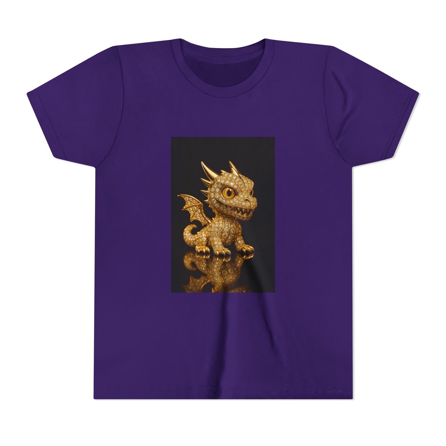 Golden Dragon Youth Tee | Kids Dragon Shirt | Fantasy T-Shirt | Birthday Gift | Playful Apparel | Unique Design