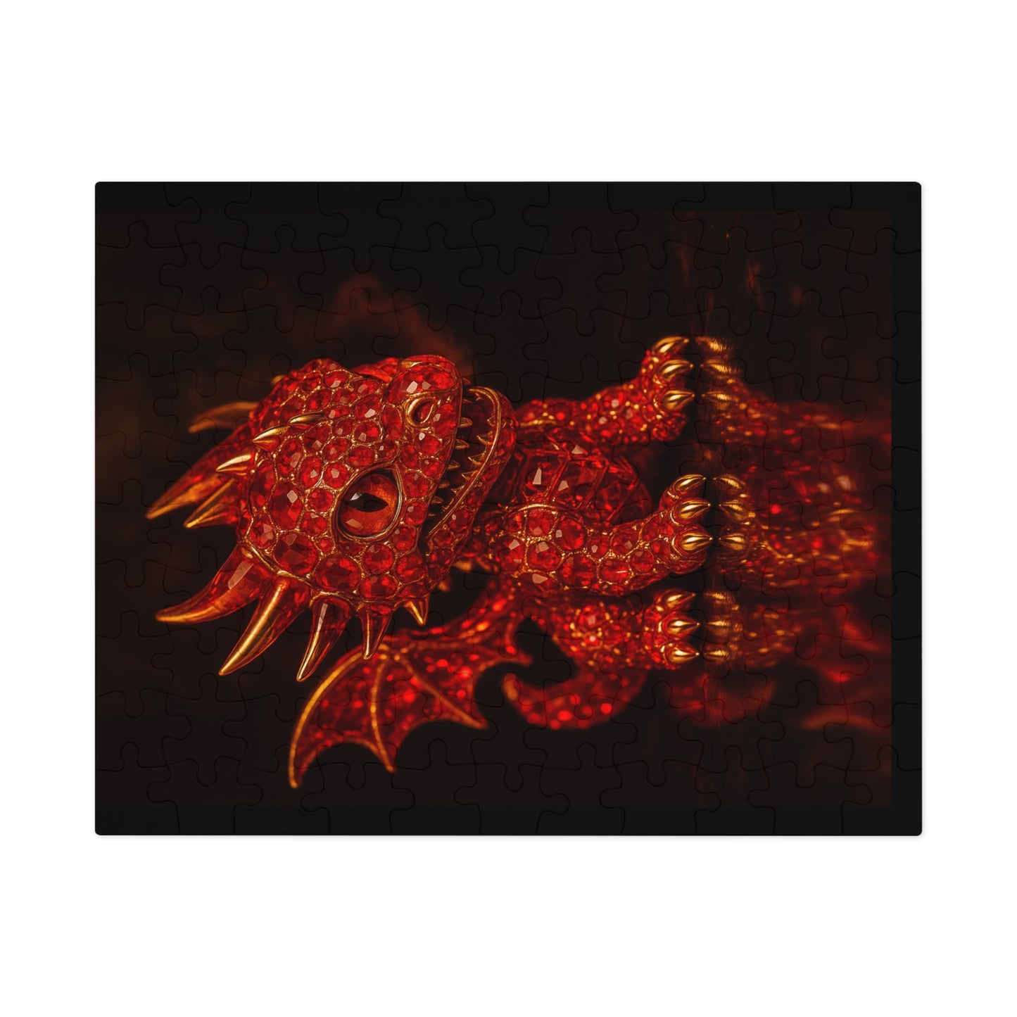 Dragon Gem Jigsaw Puzzle with Tin, Fantasy Puzzle, Kids Activities, Gifts for Game Lovers, Unique Collectible Piece