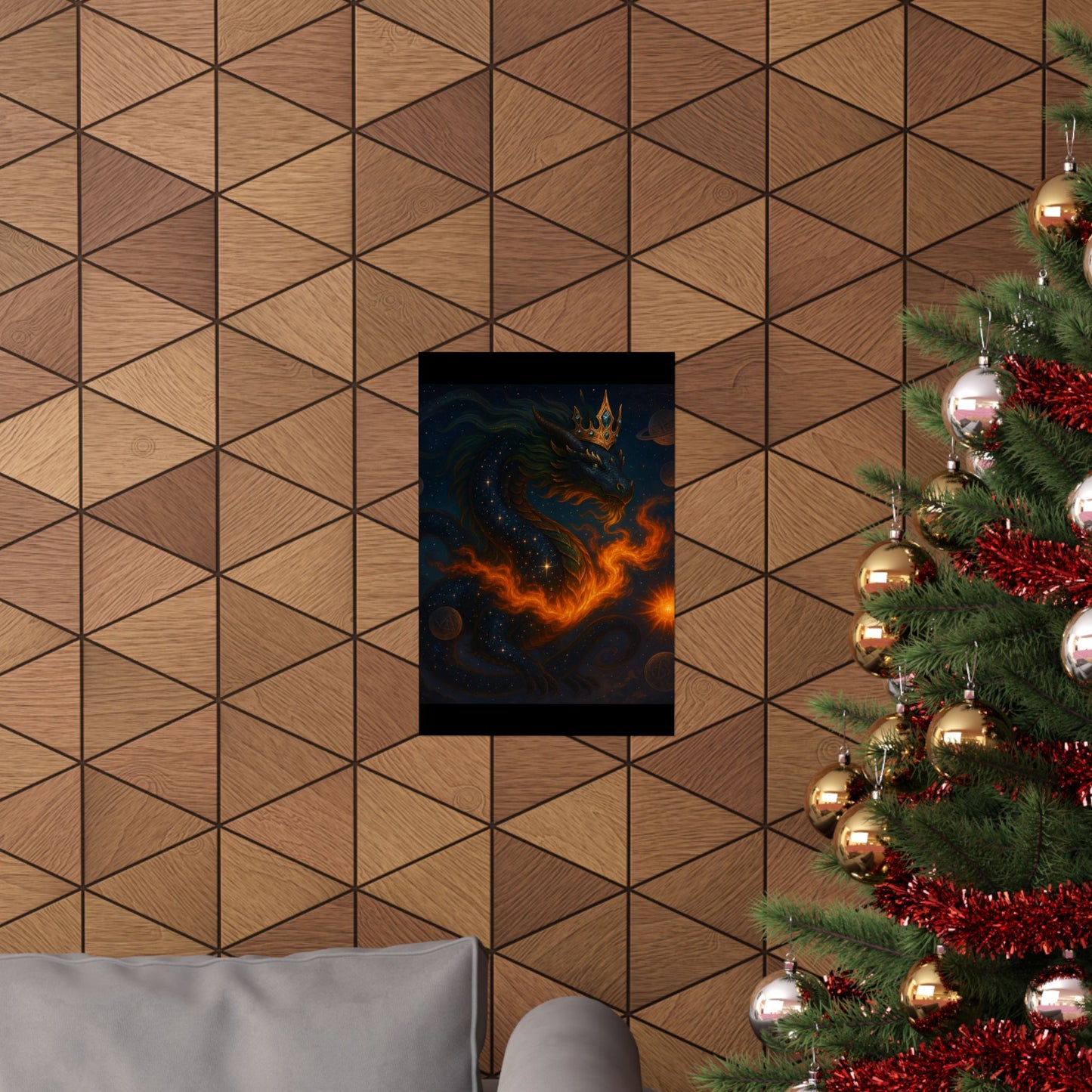 Fantasy Dragon & Genie Matte Vertical Poster - Unique Wall Art for Home Decor
