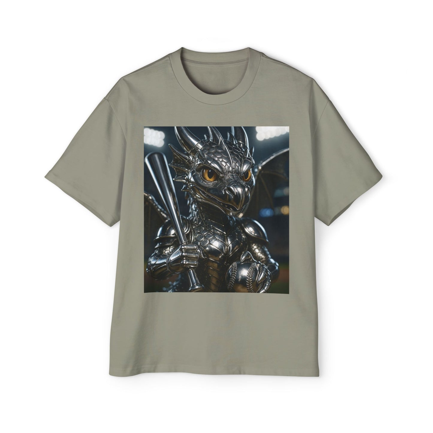 Metallic Dragon Graphic Tee - Oversized Heavy T-Shirt for Gamers, Fantasy Fans, Gifts for Birthdays, Comic Con, Summer Style