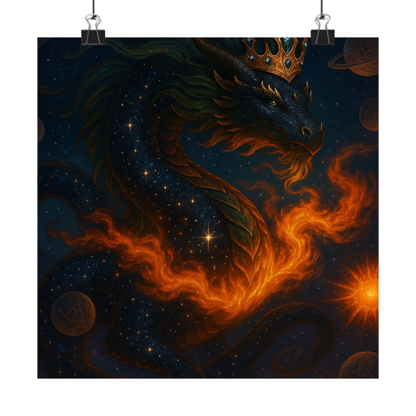 Fantasy Dragon & Genie Matte Vertical Poster - Unique Wall Art for Home Decor