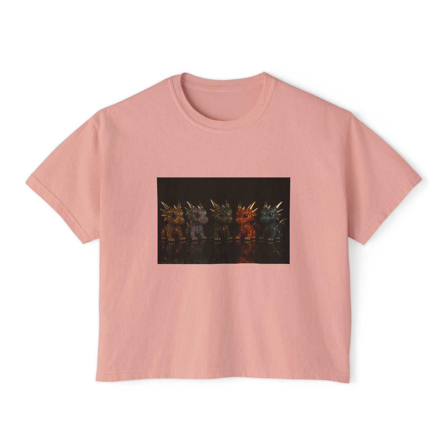 Colorful Creature Women's Boxy Tee, Cute Graphic Tee, Casual Shirt, Summer Top, Gift for Gamers, Relaxed Fit T-Shirt
