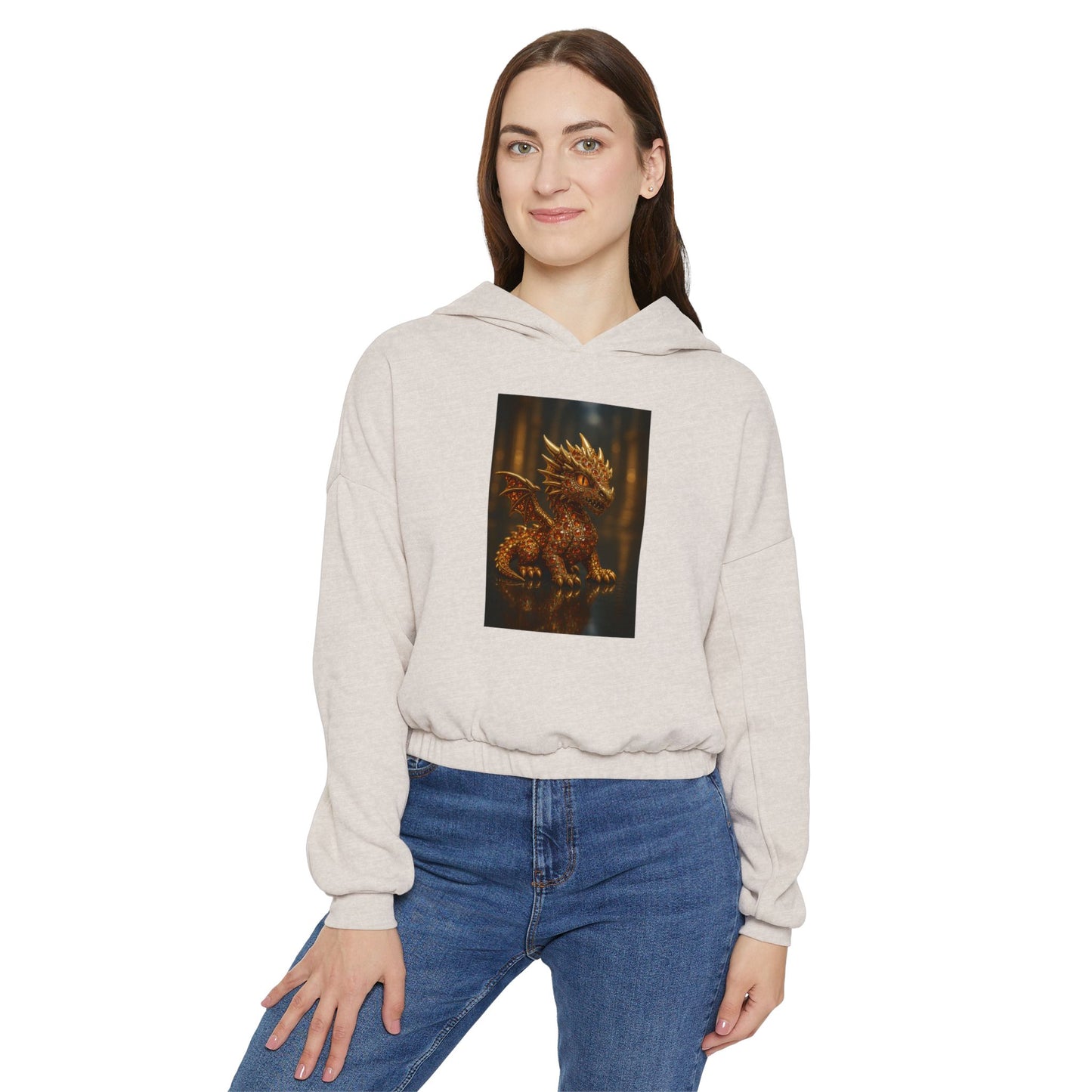 Charming Dragon Hoodie, Cozy Women's Hoodie, Fantasy Pullover, Gift for Dragon Lovers, Casual Everyday Wear