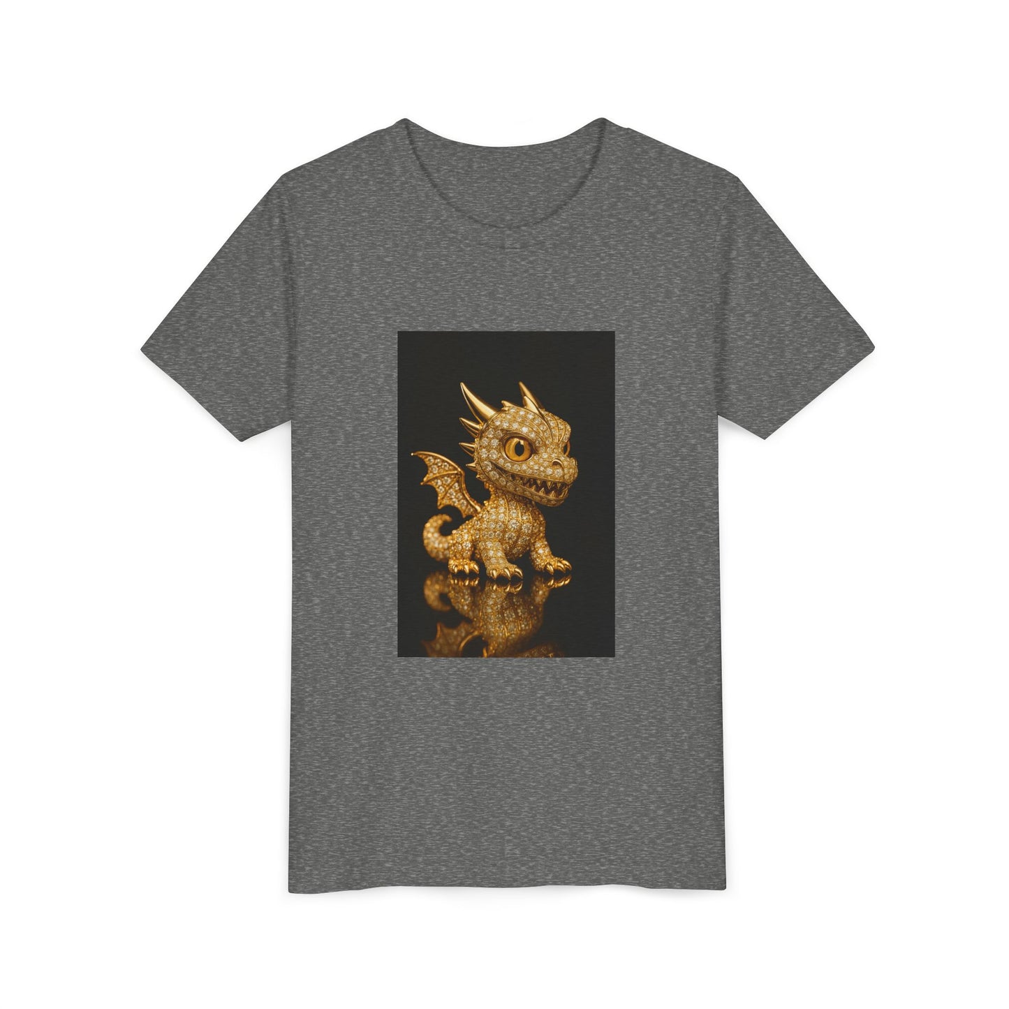 Golden Dragon Youth Tee | Kids Dragon Shirt | Fantasy T-Shirt | Birthday Gift | Playful Apparel | Unique Design